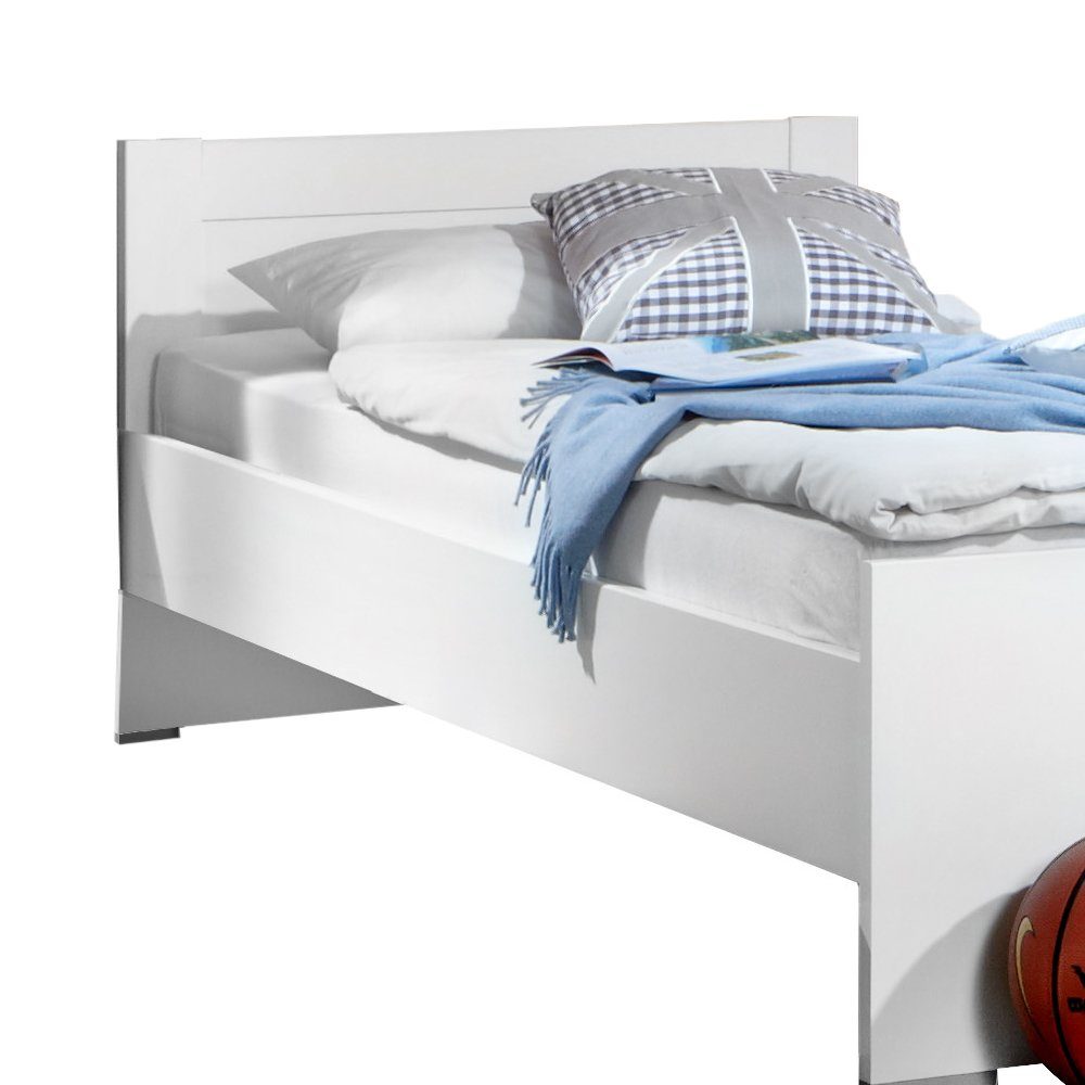 Holzwerkstoff, ohne aus Europa, Jugendbett in Modern Weiß Raoul 120x200, made Jugendbett), Matratze (Einzelbett, Design, Stylefy