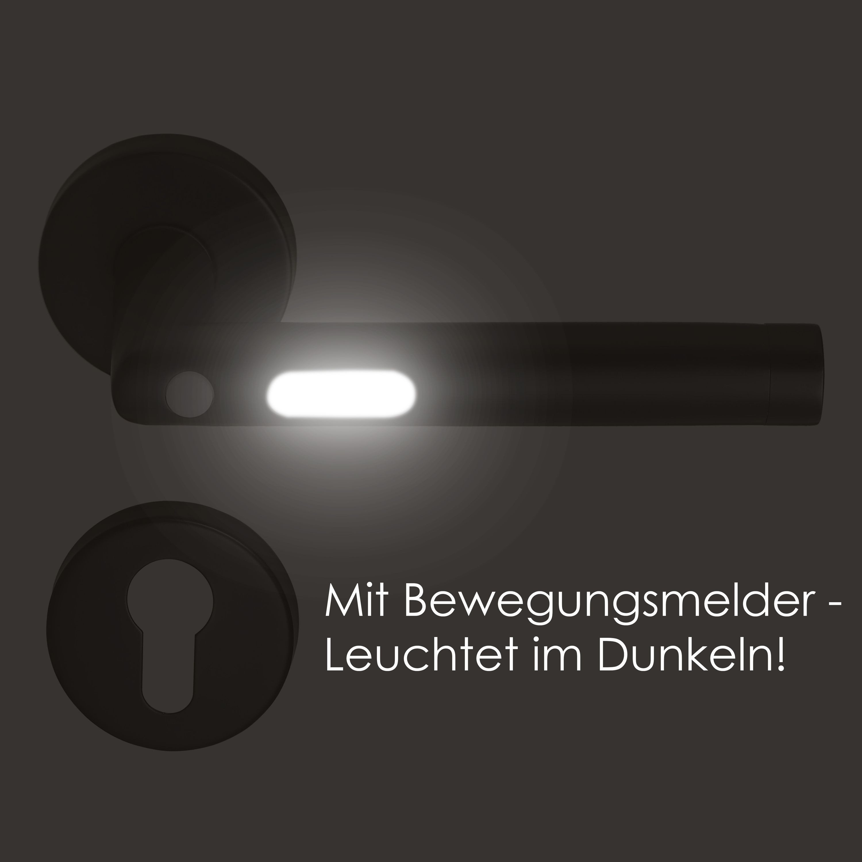 MeinTürgriff Drückergarnitur Orbit Schwarz LED Türgriff für Innentüren Rosettengarnitur – Bild 4 von 5
