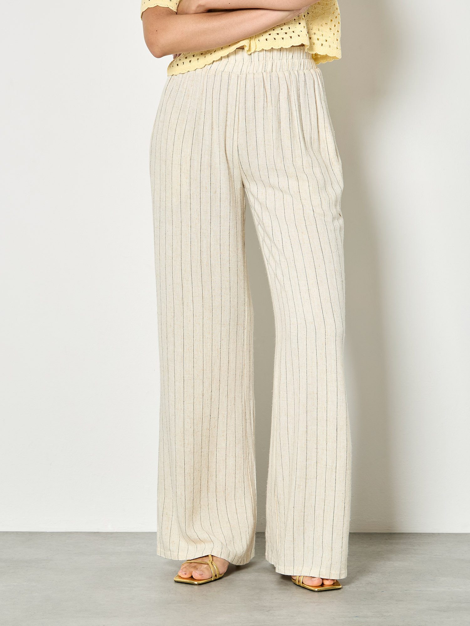 Leinenhose Breite Hose aus Leinenmischung