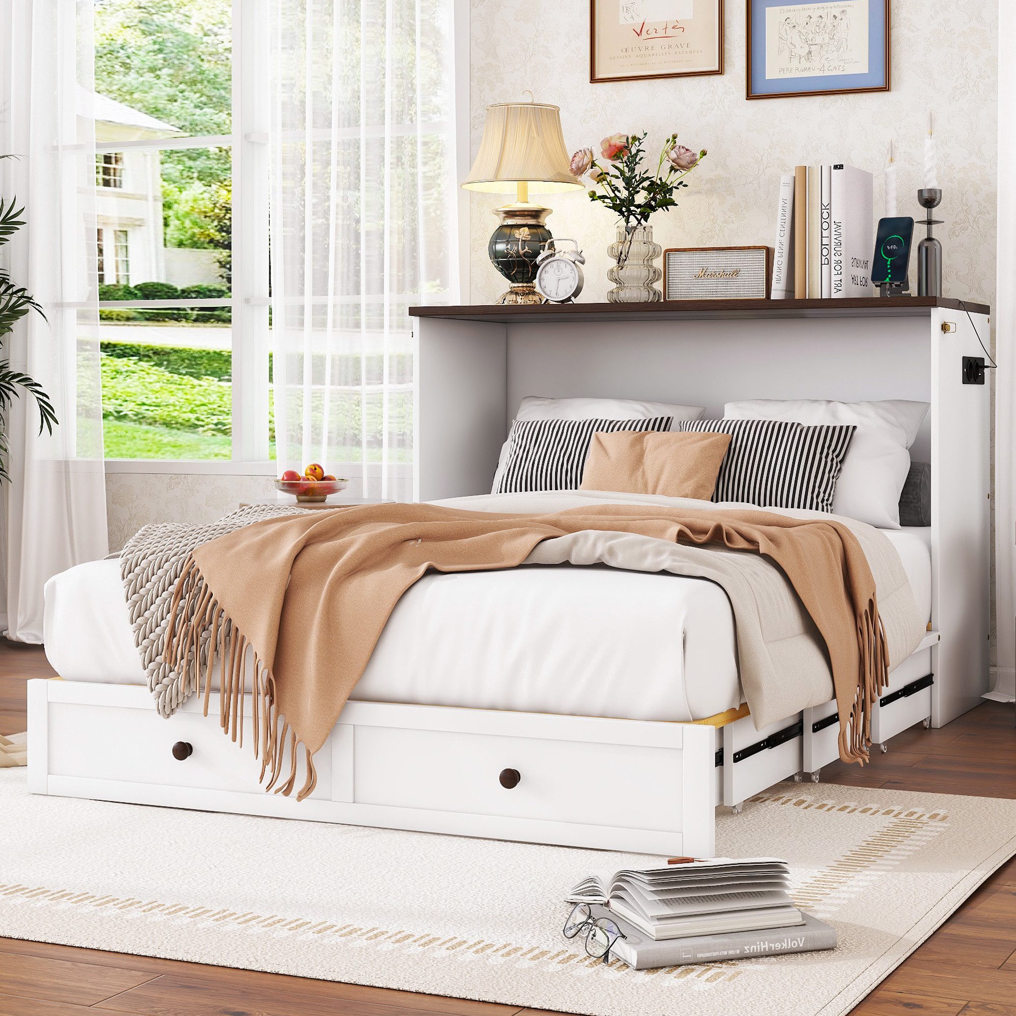 MODFU Schrankbett Funktionsbett,Stauraumbett,Doppelbett (Multifunktionales günstig online kaufen