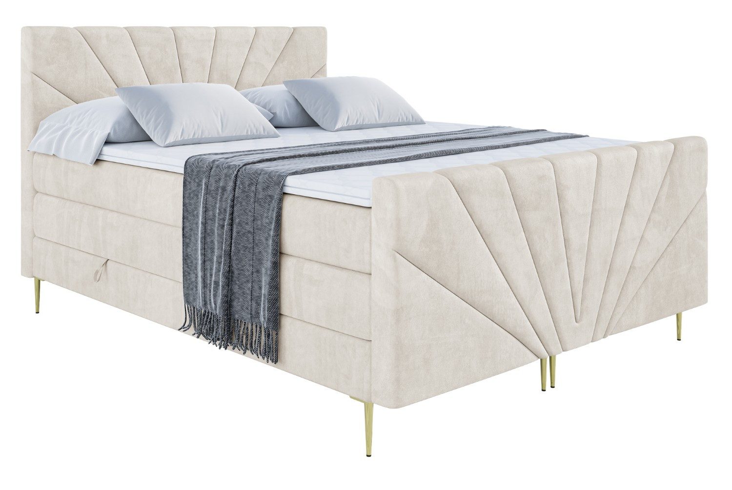 ALTDECOR Boxspringbett MILTIO-F-Z KING (Multipocket-Matratze H4, günstig online kaufen