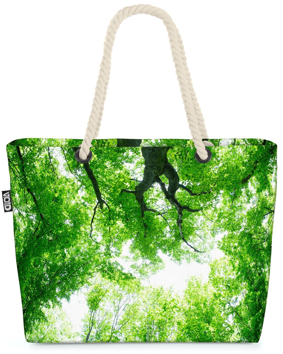 VOID Strandtasche (1-tlg), Sommer Wald Bäume Wandern wald grün baum waldwiese landschaft nebel n