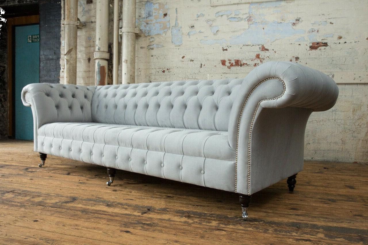 Xlmoebel Chesterfield-Sofa Großes Sofa aus Stoff mit Chesterfield-Stil, 3-Sitzer-Polsterung, Hergestellt in Europa