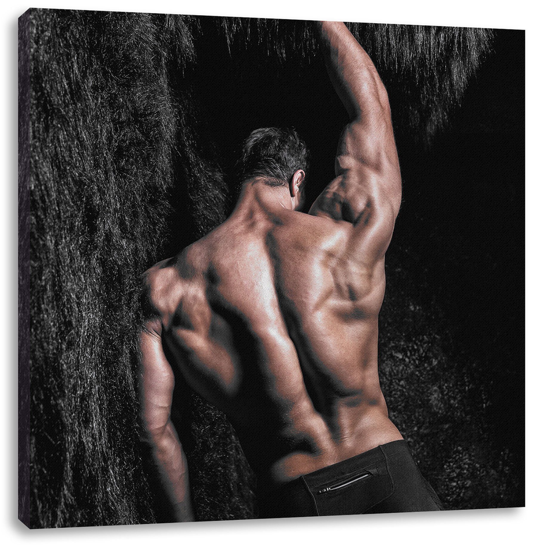 Pixxprint Leinwandbild Muskulöser sexy Mann, Muskulöser sexy Mann (1 St), Leinwandbild fertig bespannt, inkl. Zackenaufhänger