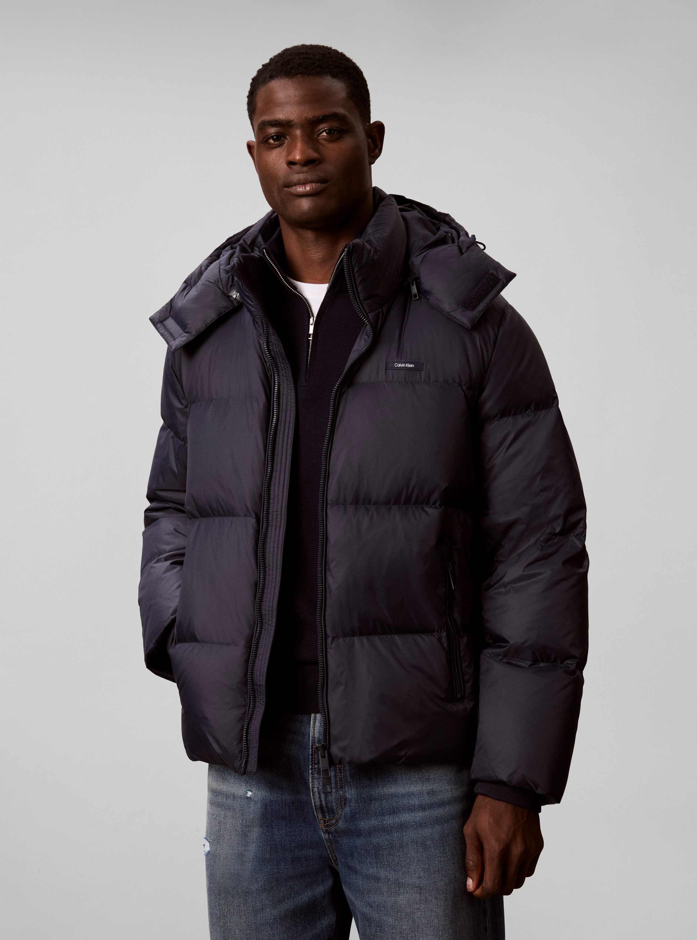 Calvin Klein Steppjacke NYLON DETACHABLE HOOD DOWN Regular fit mit Kapuze