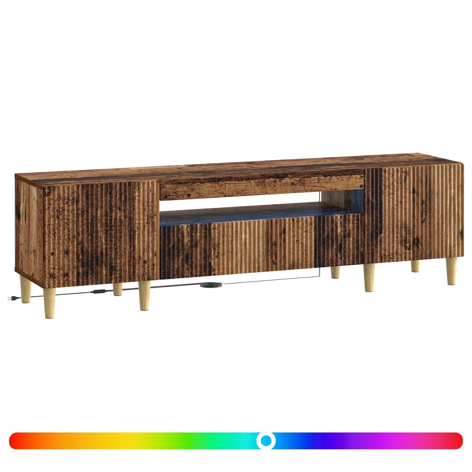 vidaXL TV-Schrank LED-TV-Schrank Altholz Holzwerkstoff