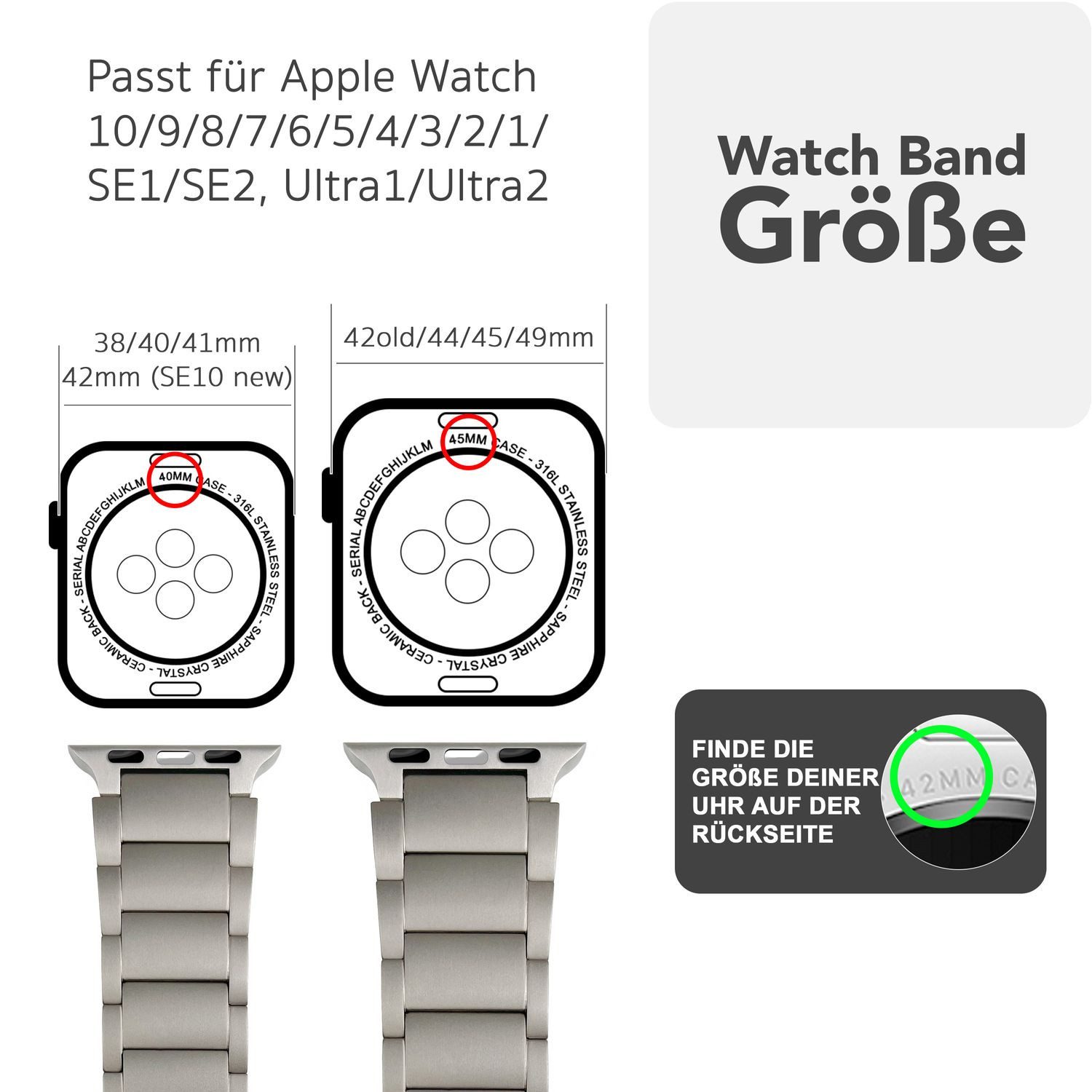Nalia Smartwatch-Armband Apple Watch 38mm/40/41/42(Serie 10), günstig online kaufen