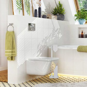 relaxdays Toilettenpapierhalter WC Garnitur in Weiß