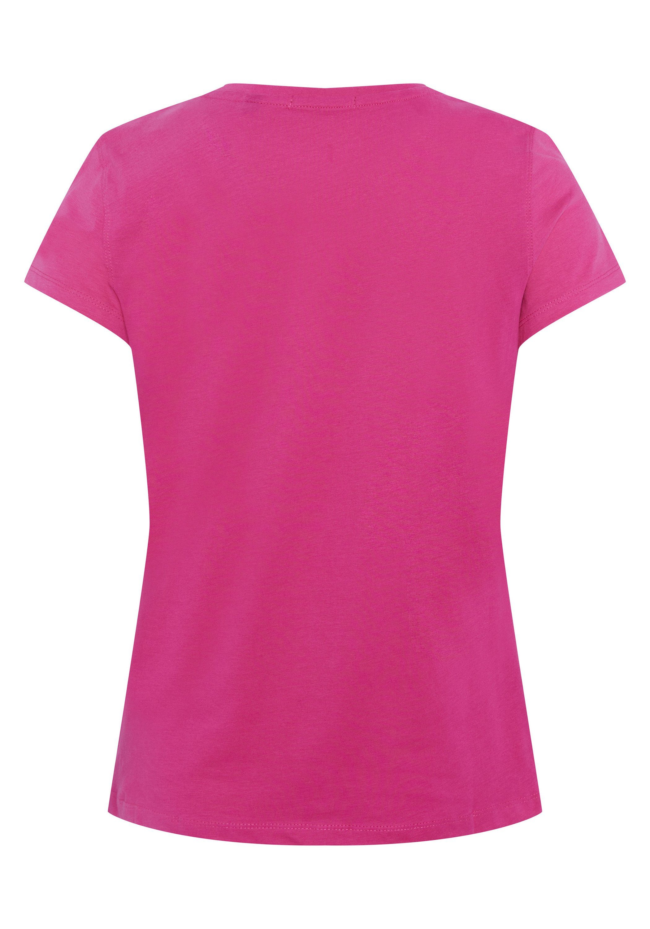 in Beetroot Farbverlauf-Optik Chiemsee T-Shirt Print-Shirt 1 Purple Logo mit
