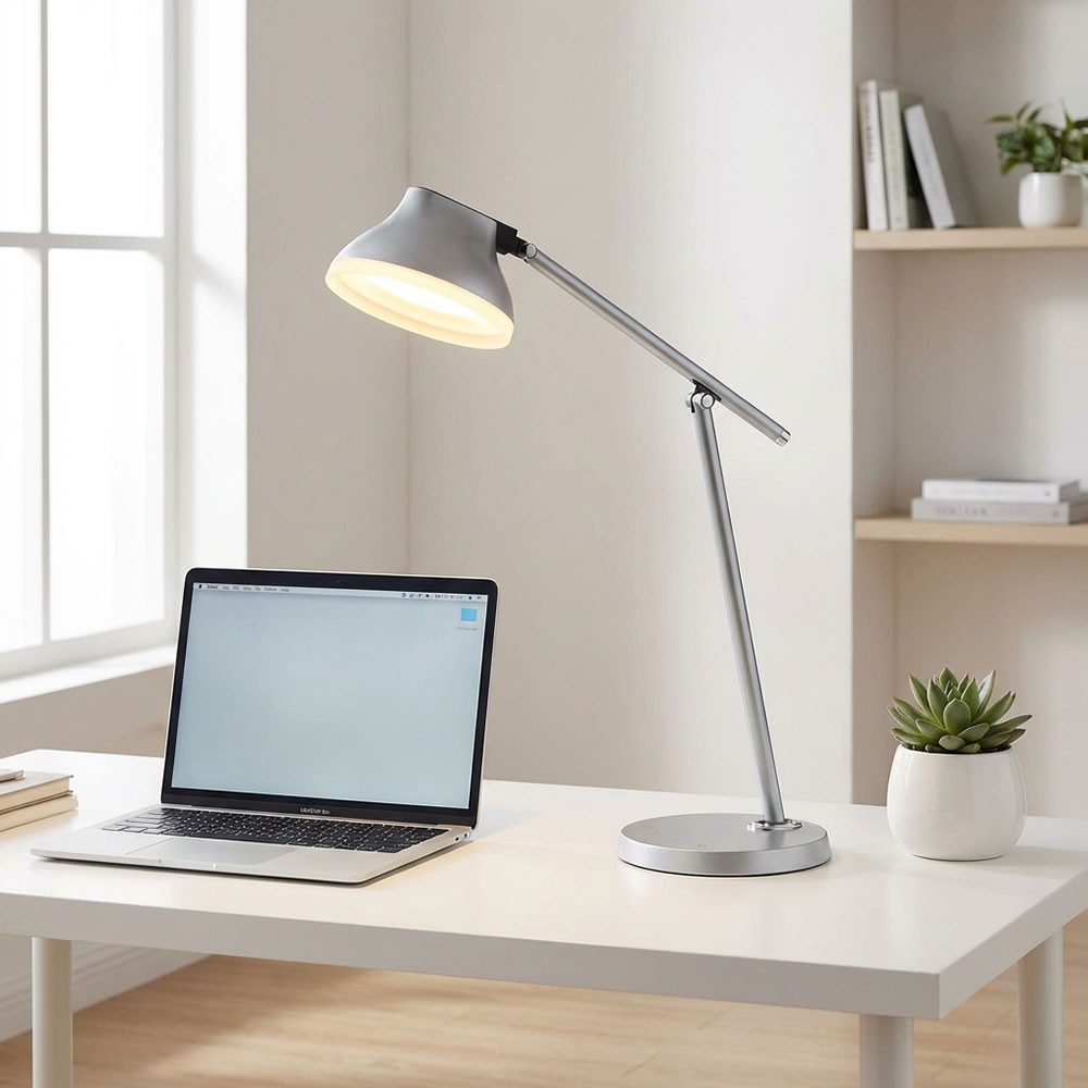 GLOBO LIGHTING Schreibtischlampe, LED-Leuchtmittel fest verbaut, Neutralweiß, Tischleuchte Bürolampe Schreibtischlampe LED Touchdimmer Höhe 56 cm