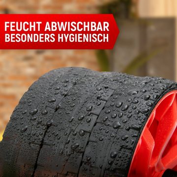 NEOLYMP Bauchmuskelmaschine Bauchtrainer - gezieltes Training der Bauchmuskeln- Bauchmuskeltrainer (Set, Bauchroller, Unterlage für die Knie, 3 Räder - individuell anpassbar), Rutschfest und Stabil, gepolsterte Griffe, Hält bis zu 150kg stand