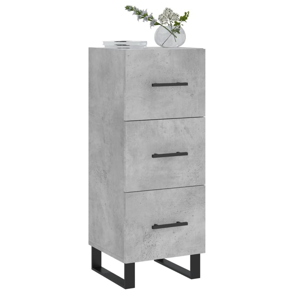 vidaXL Sideboard Sideboard Betongrau 34,5x34x90 cm Holzwerkstoff (1 St)