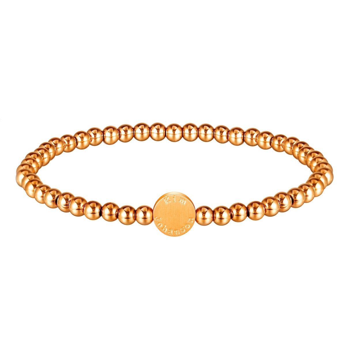 Kim Johanson Armband Essence aus Edelstahl (1-tlg), Zugarmband mit 4 mm Perlen, Geschenk, Unisex