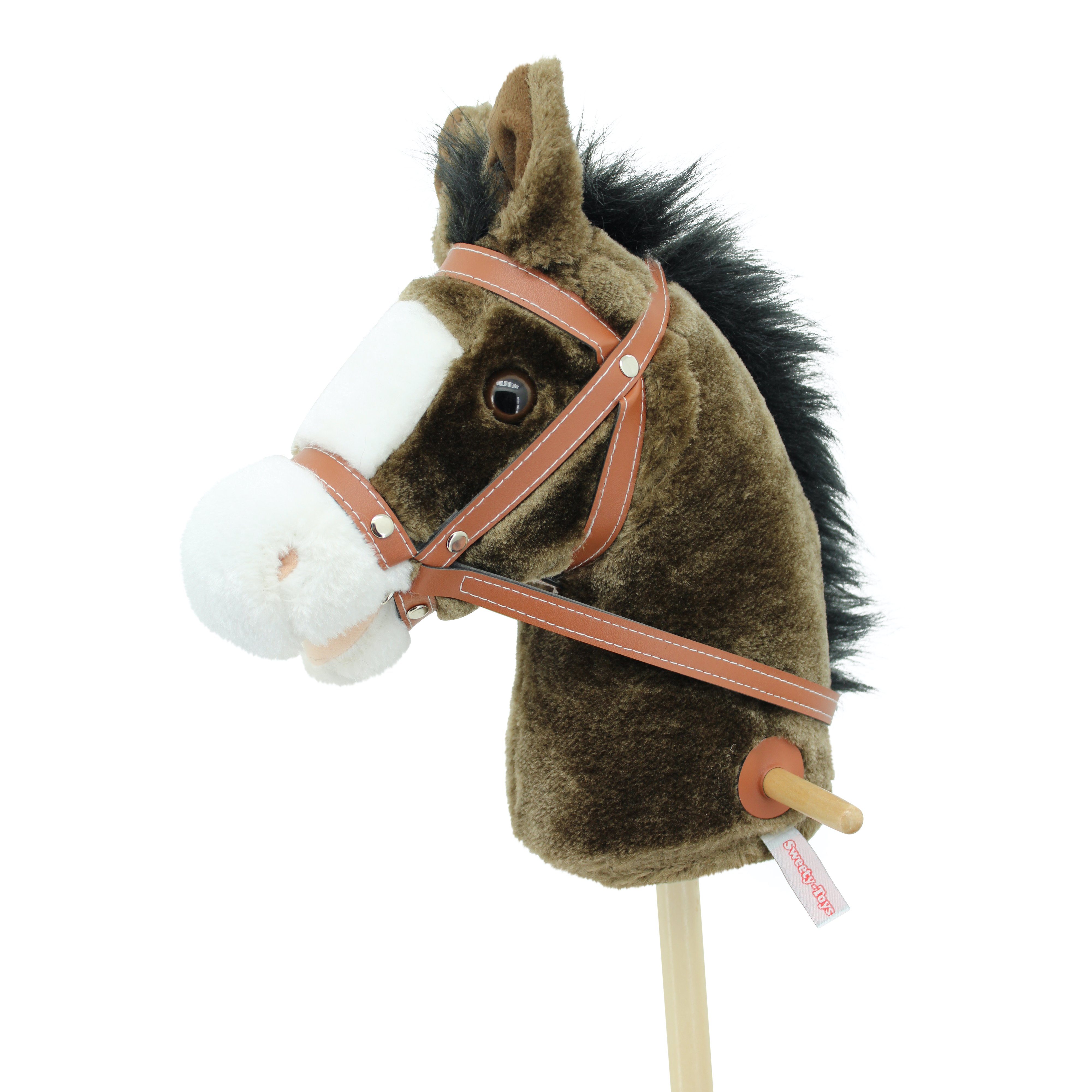Sweety-Toys Steckenpferd Sweety Toys 5055 Steckenpferd braun mit schwarz und Soundfunktion, mit Sound