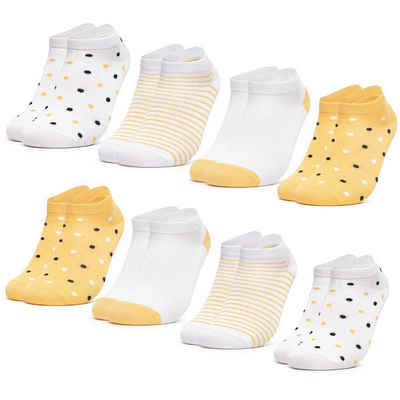 OCCULTO Sneakersocken Damen Muster Sneaker Socken 8er Pack (Modell: Maja) (8-Paar)
