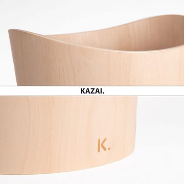 KAZAI. Papierkorb Echtholz-Veneer, Design Papierkorb mit massivem Holzkern und Echtholz-Veneer