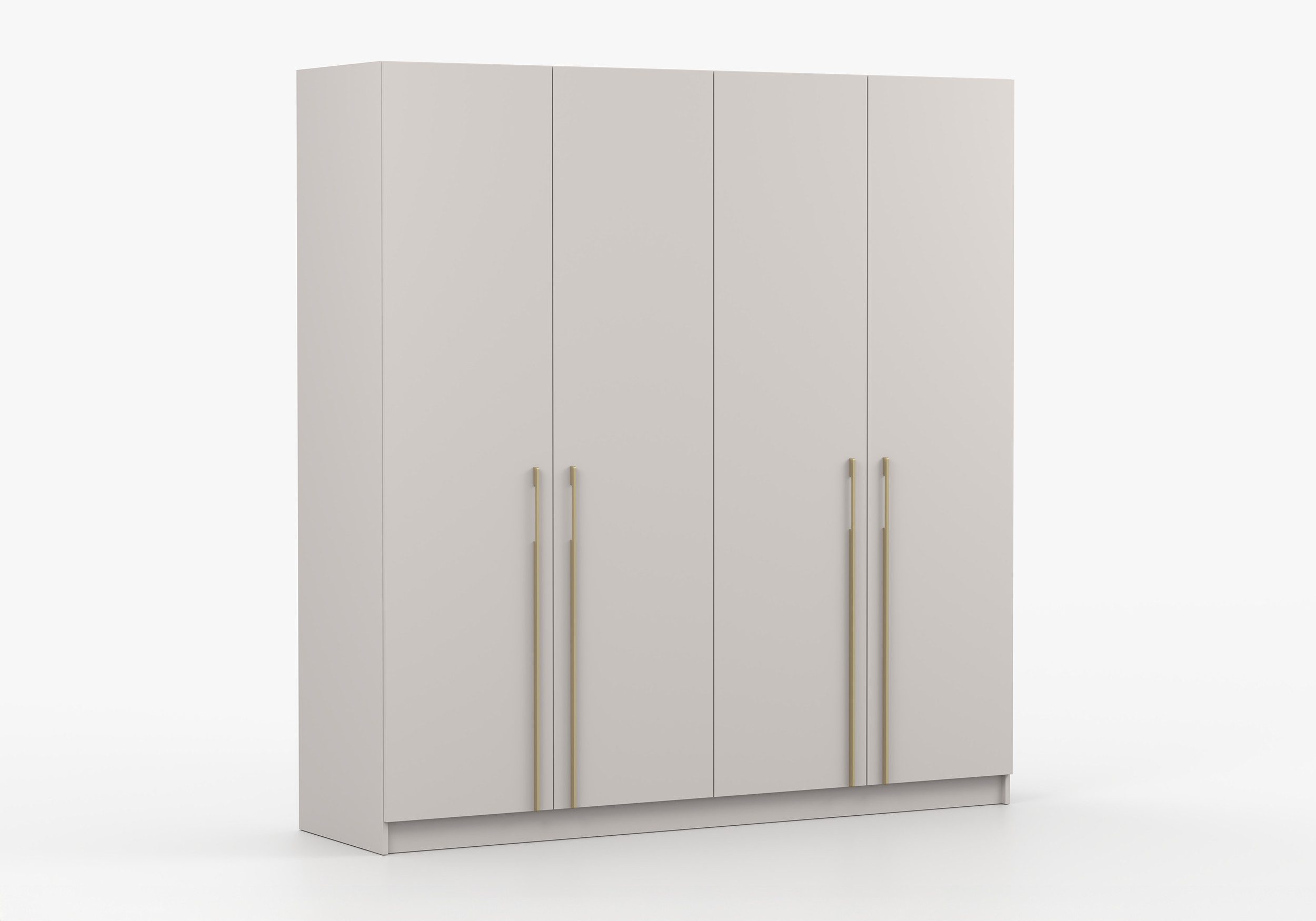 imoebel24 Drehtürenschrank ROSA 4D 200 cm - Kaschmir / Gold