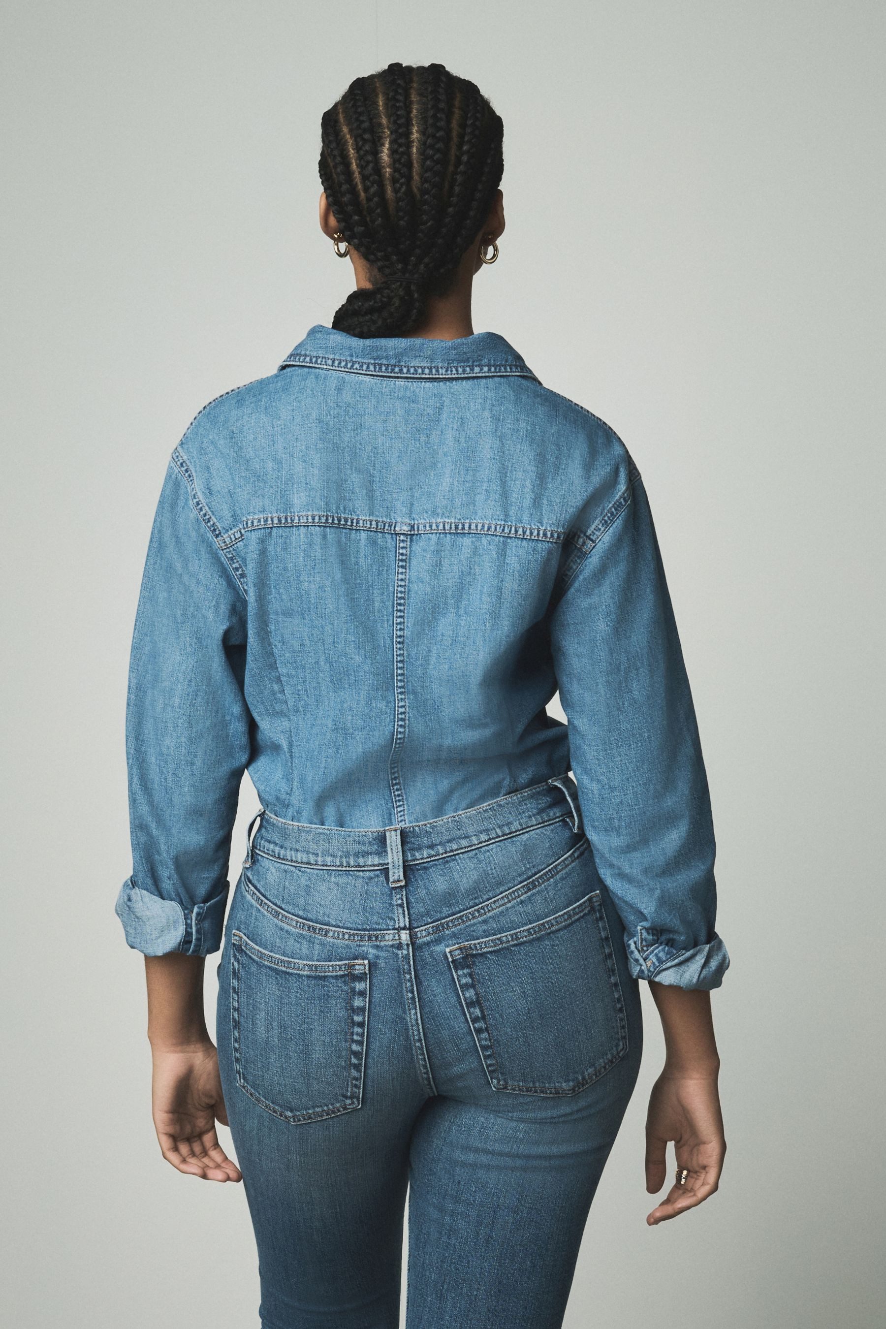 Next Jeanshemd Taillierte Bluse für die günstig online kaufen