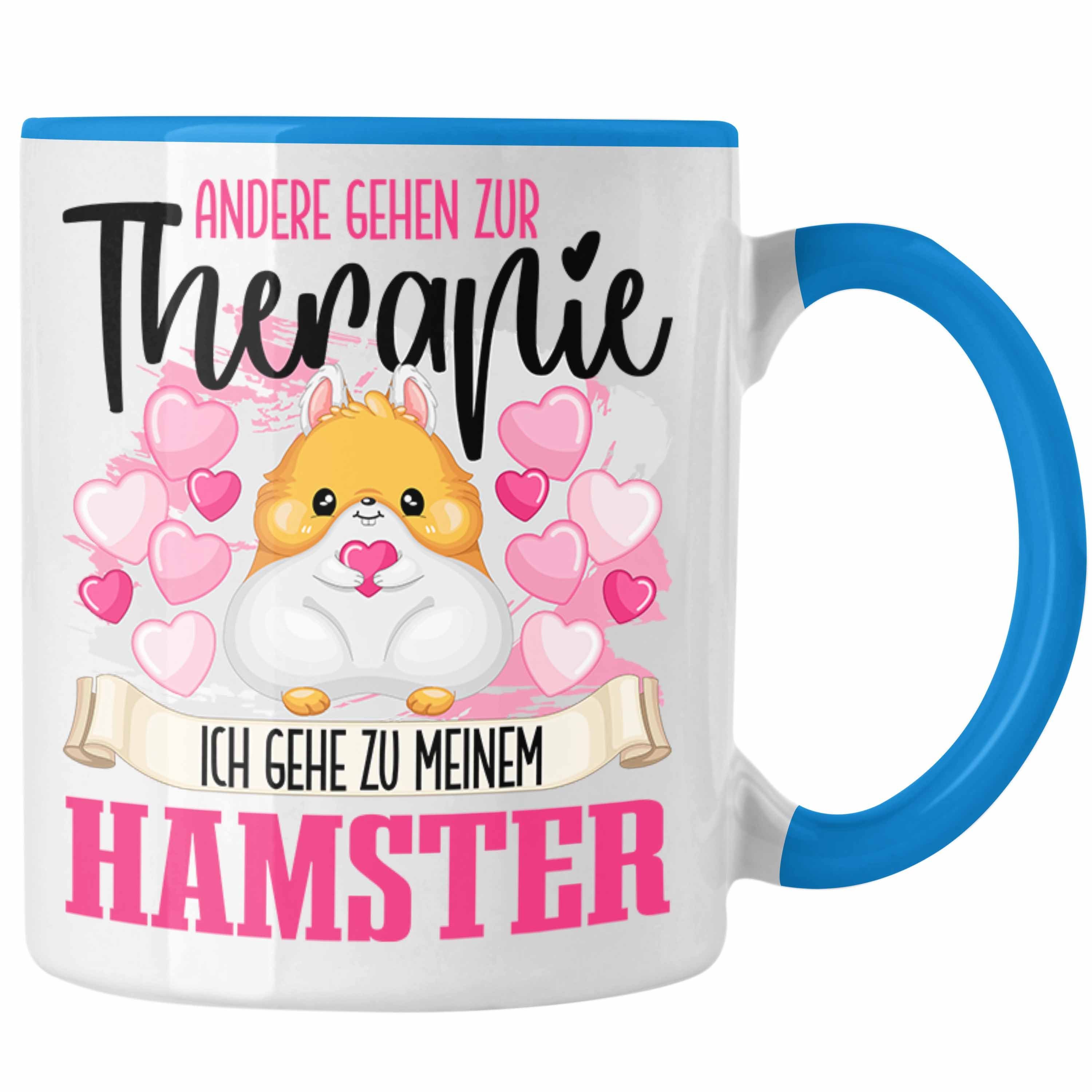 Trendation Tasse Trendation - Hamster Tasse Geschenk für Hamster Besitzerin Therapie Lu Blau