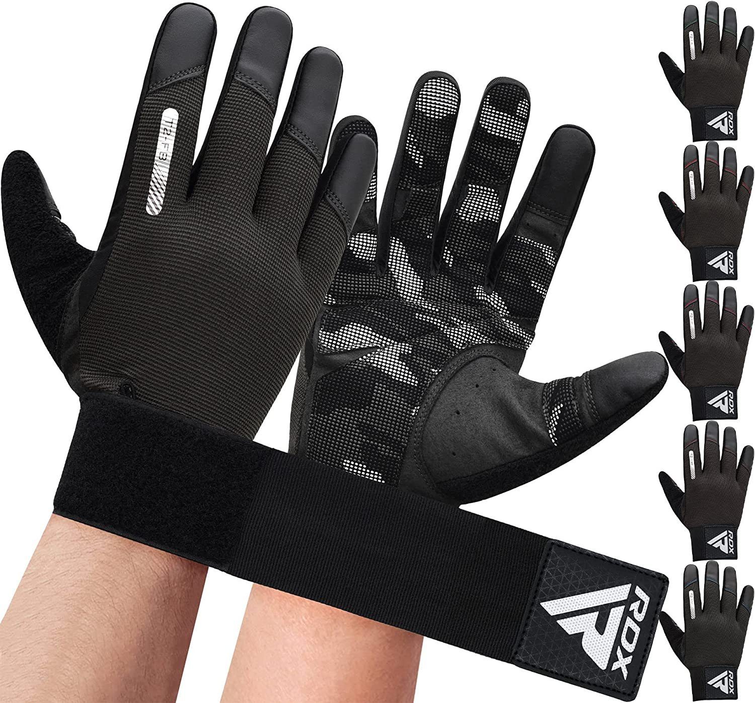 RDX Trainingshandschuhe RDX Fitness Handschuhe voller Finger Frauen Männer Touchscreen langen BLACK | Trainingshandschuhe