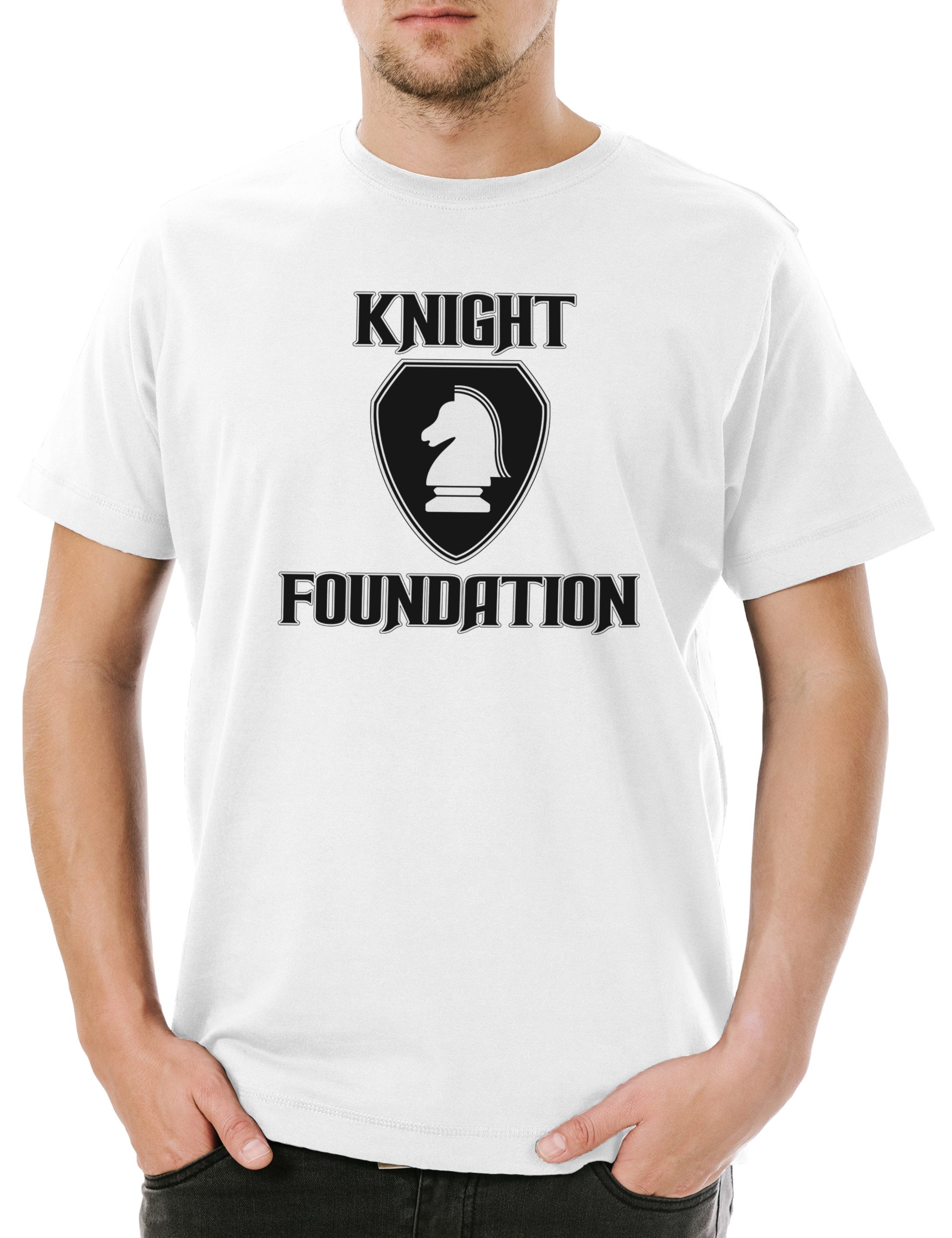 Print-Shirt White Knight Foundation Logo Herren T-Shirt TV Rider Serie Hasselhoff