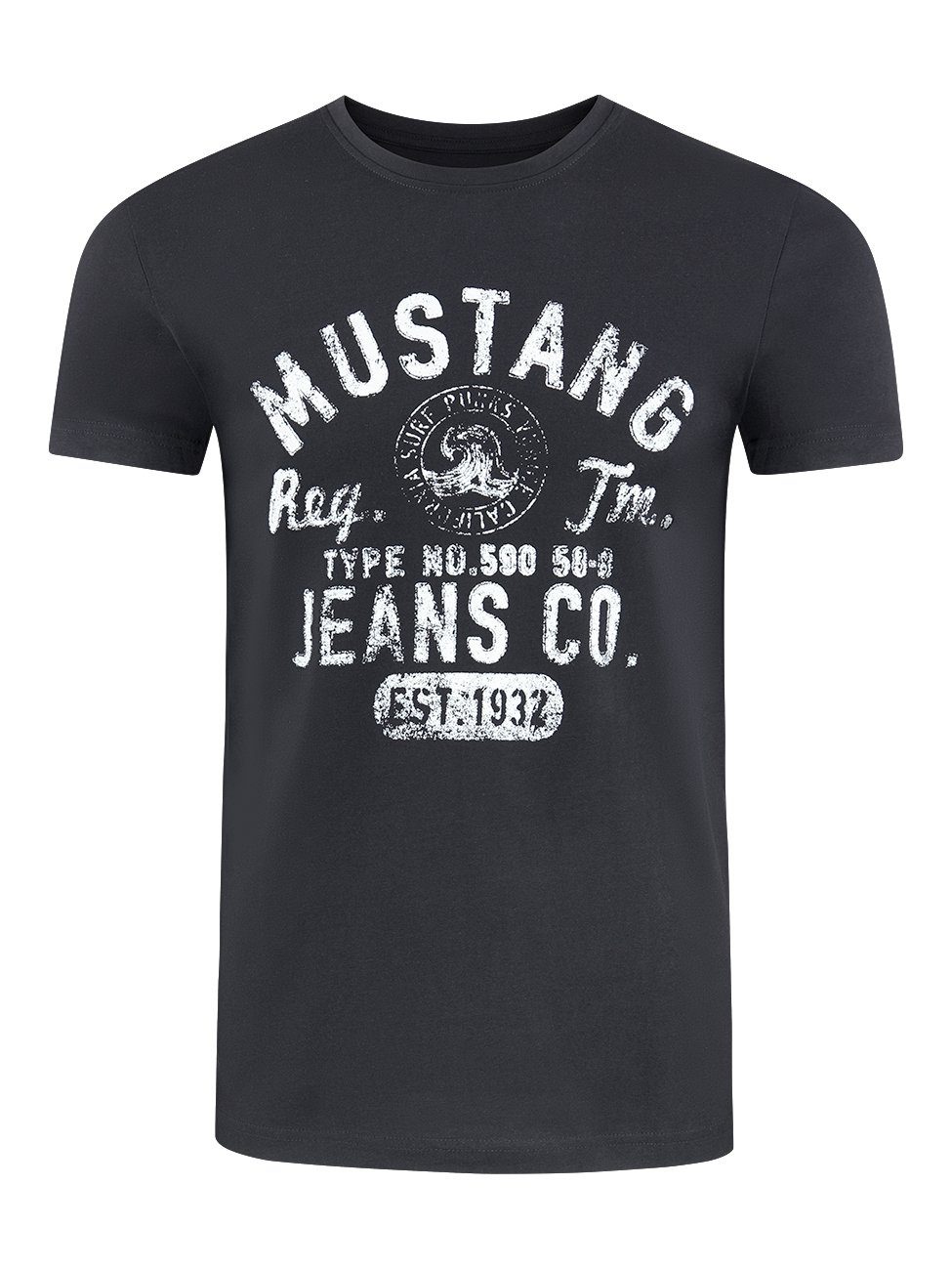 MUSTANG T-Shirt Herren Printshirt Regular Fit günstig online kaufen