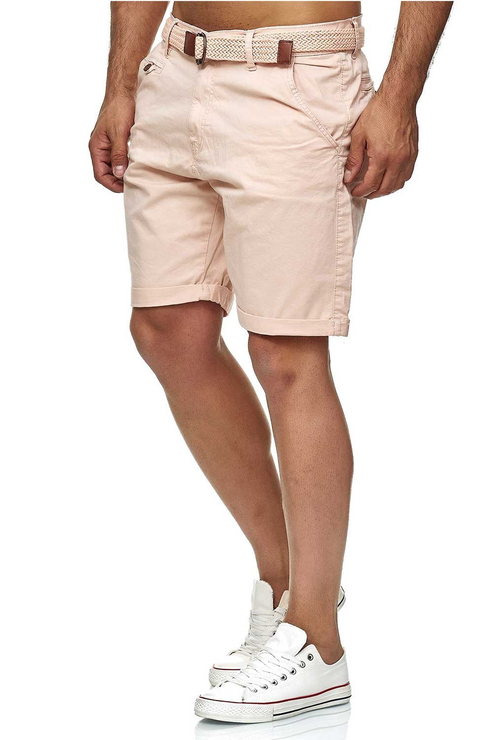 Indicode Shorts Herren kurze Hose mit Gürtel - Conor - Aus Baumwolle - Regular Fit Freizeithose - Sportlich eleganter Look - Bequemes Stretch Material