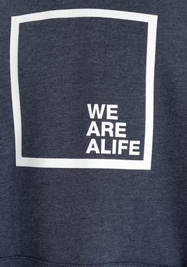 Alife & Kickin Kapuzensweatshirt Logo-Print in melierter Qualität