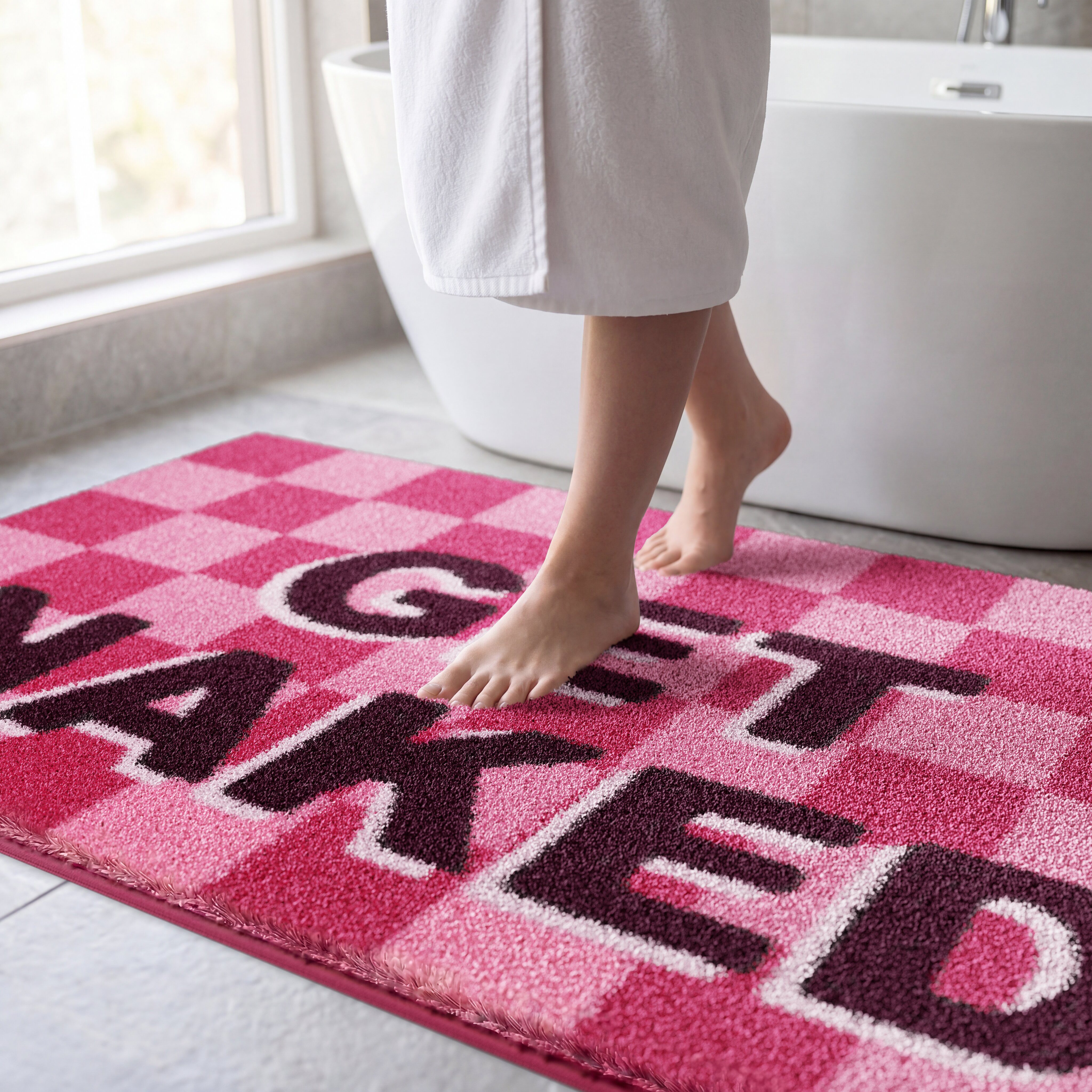 OTTO home Badematte Get Naked, modern, Badvorleger, Badezimmer Teppich, Höhe 20 mm, rutschhemmend beschichtet, schnell trocknend, Polyacryl, rechteckig, Badtepp – Bild 4 von 5