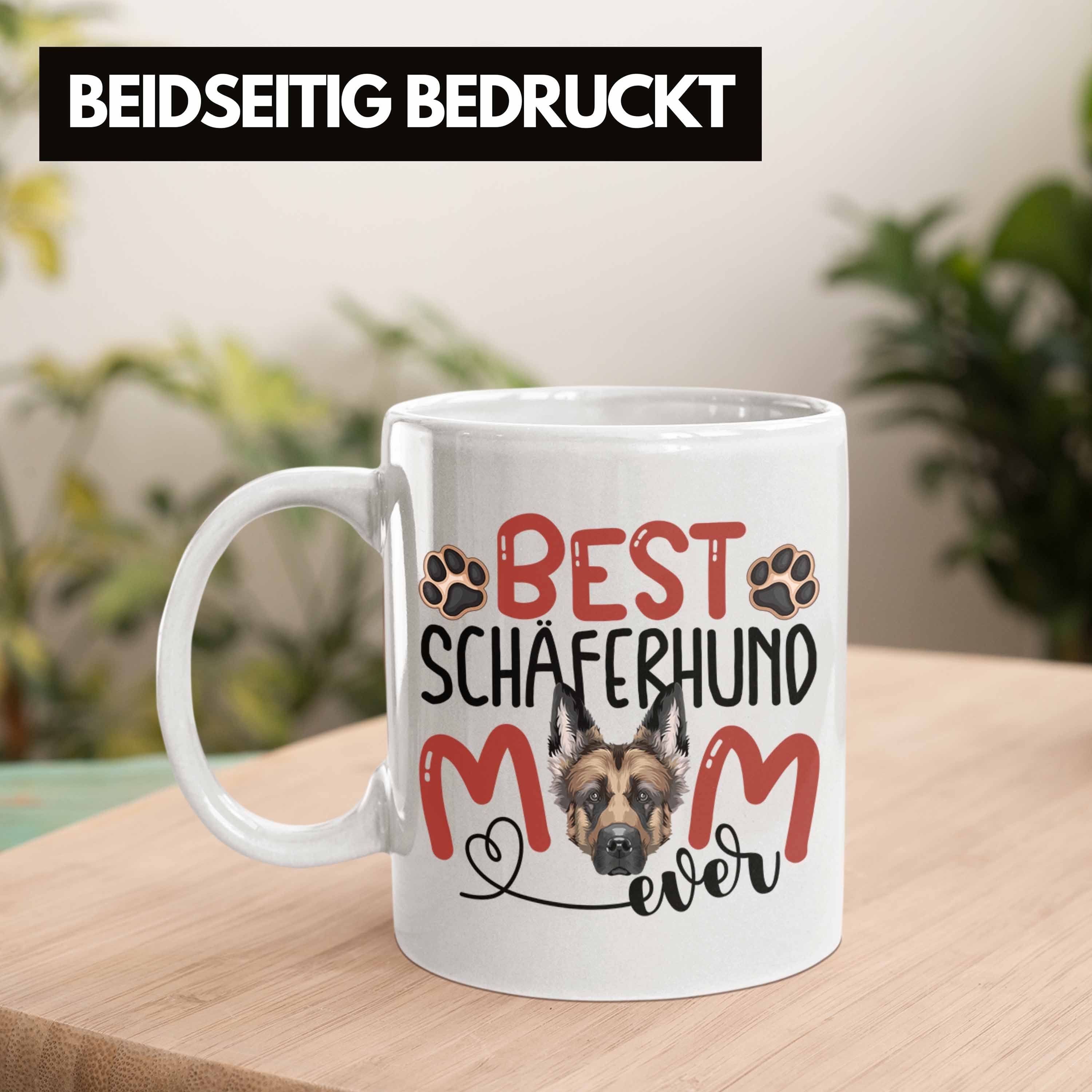 Lustiger Mom Trendation Weiss Schäferhund Geschenkidee Spruch Besitzerin Geschenk Tasse Tasse