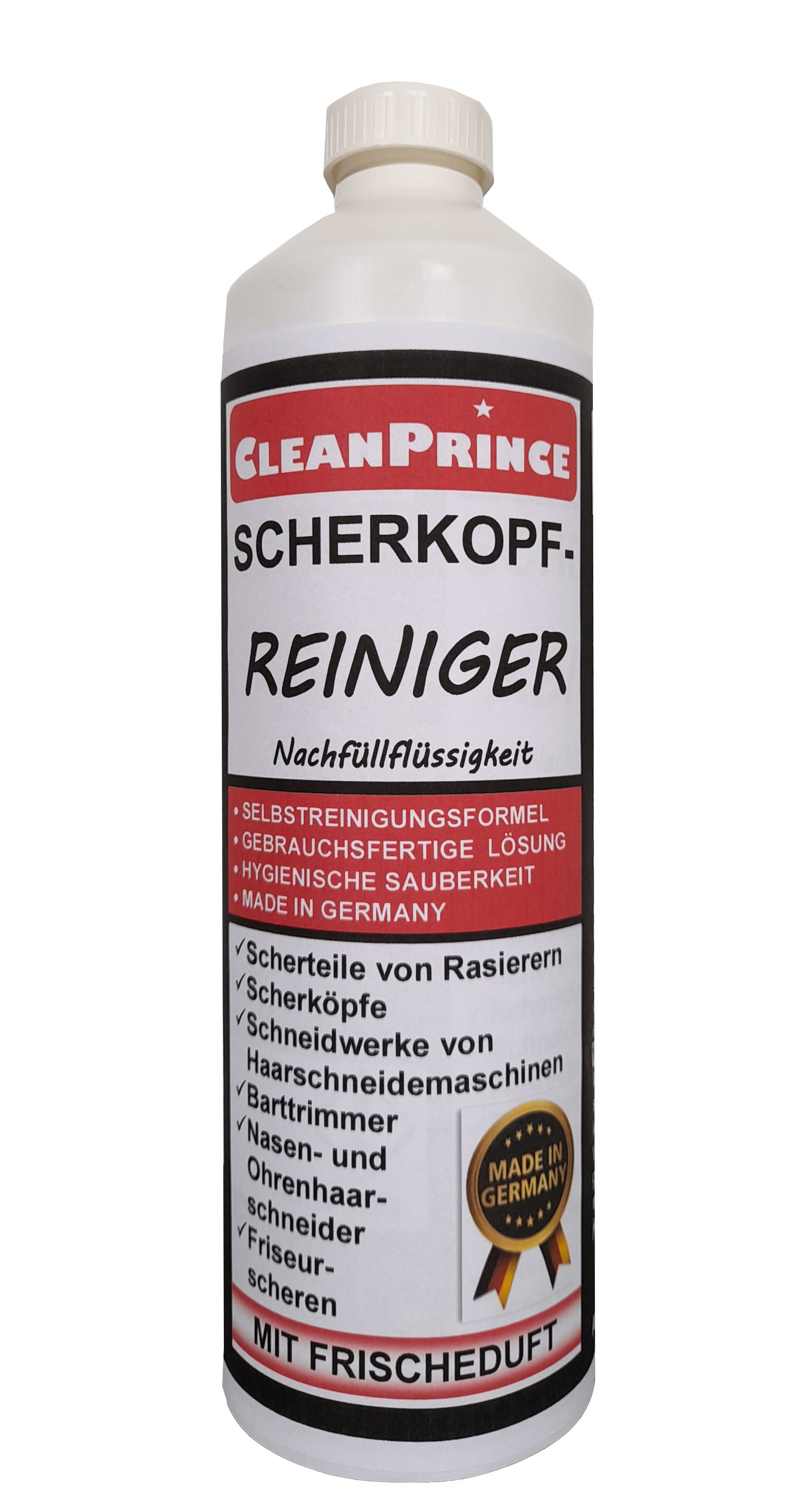 CleanPrince Scherkopfreiniger Reinigungsmittel für Rasierer und Scherköpfe Elektrorasierer Reinigungslösung