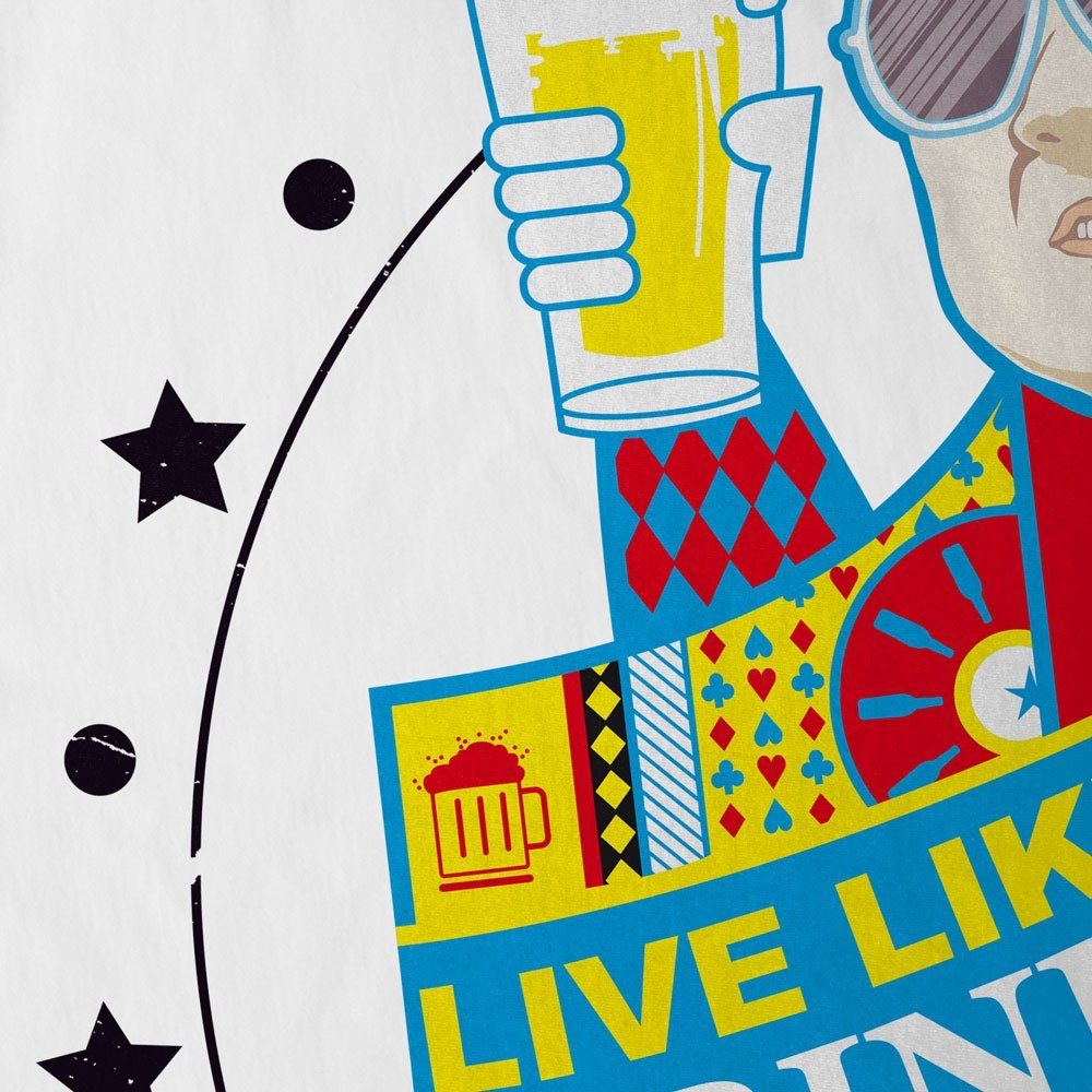 bier style3 King casino T-Shirt weiß las Live hanover like chow beer drink a vegas Print-Shirt Herren