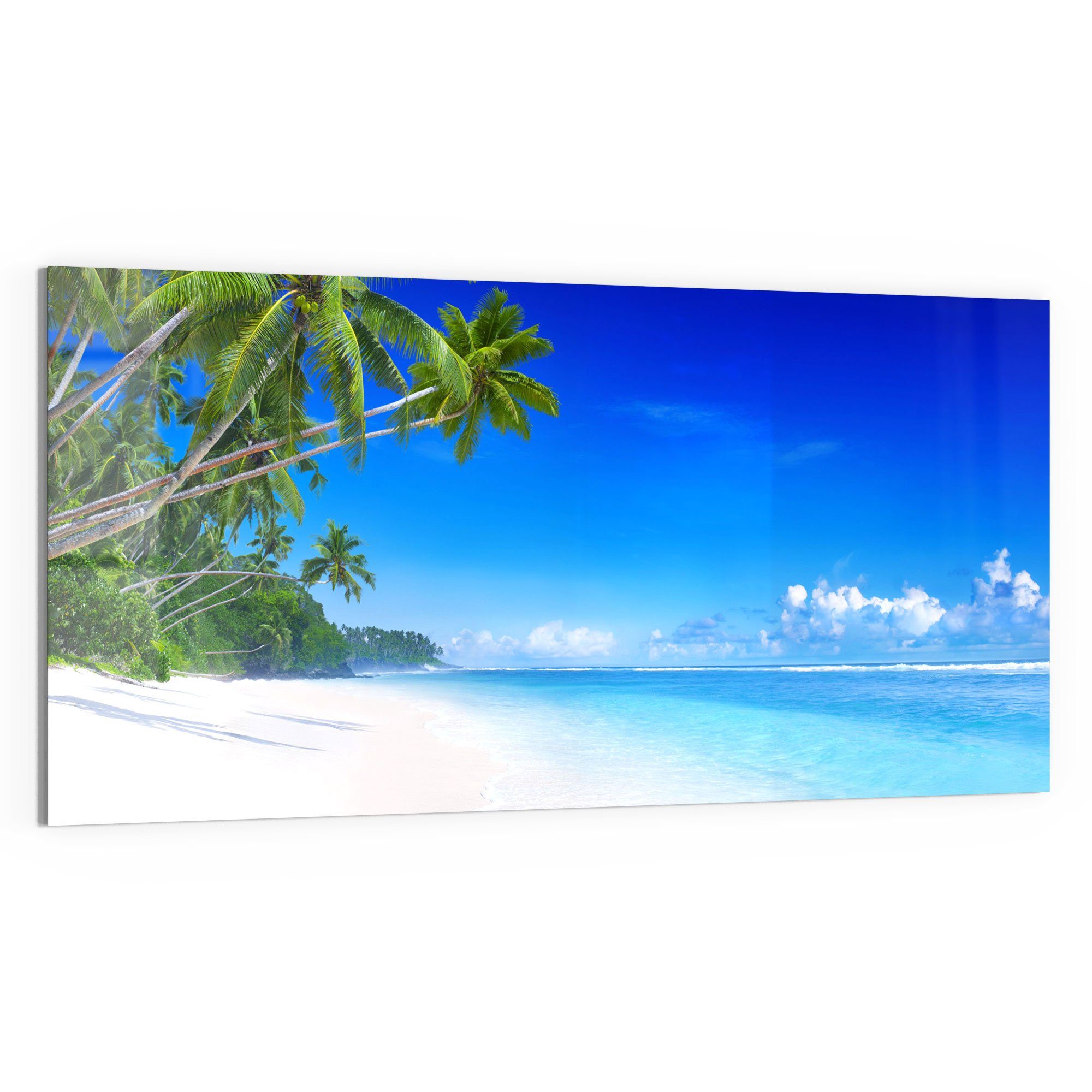 DEQORI Glasbild 'Palmen am Sandstrand', 'Palmen günstig online kaufen