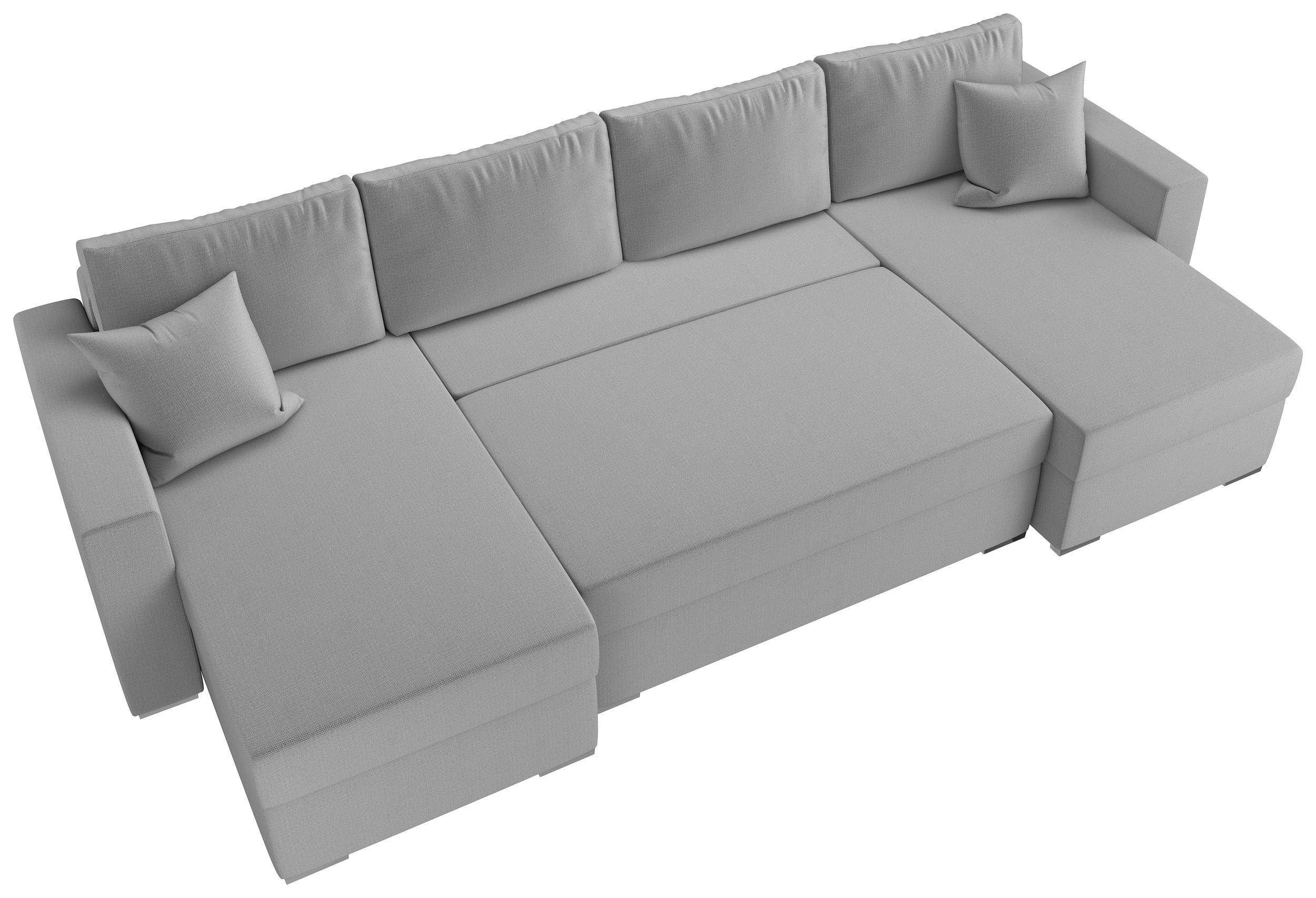 Stylefy Wohnlandschaft Rubicon, stellbar, Sitzkomfort, Klassisch Bettkasten, frei im Kissen, mit und Raum U-Form, Bettfunktion inklusive Sofa, Design