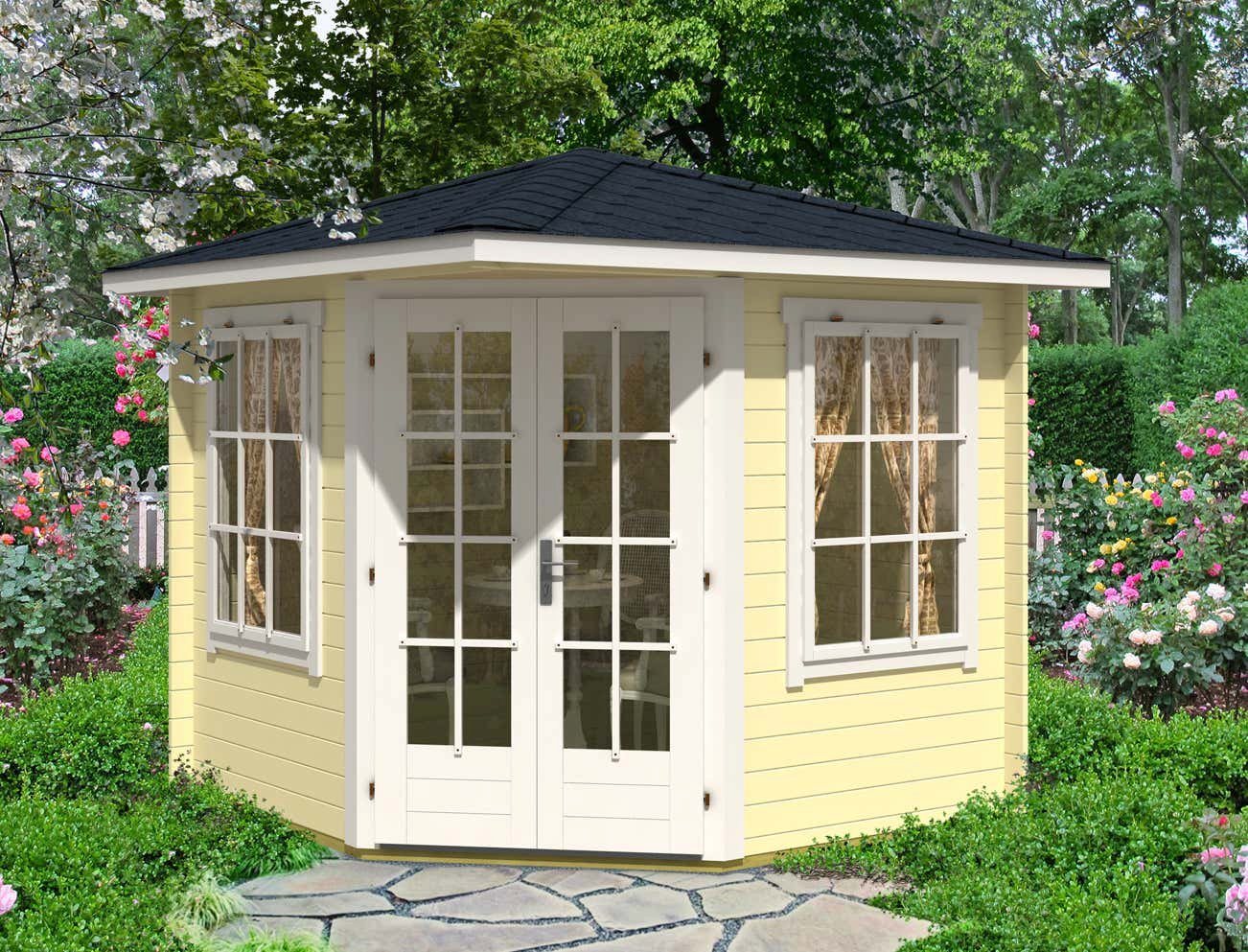 Alpholz Gartenhaus »5-Eck Gartenhaus Modell Sunny-C« braun