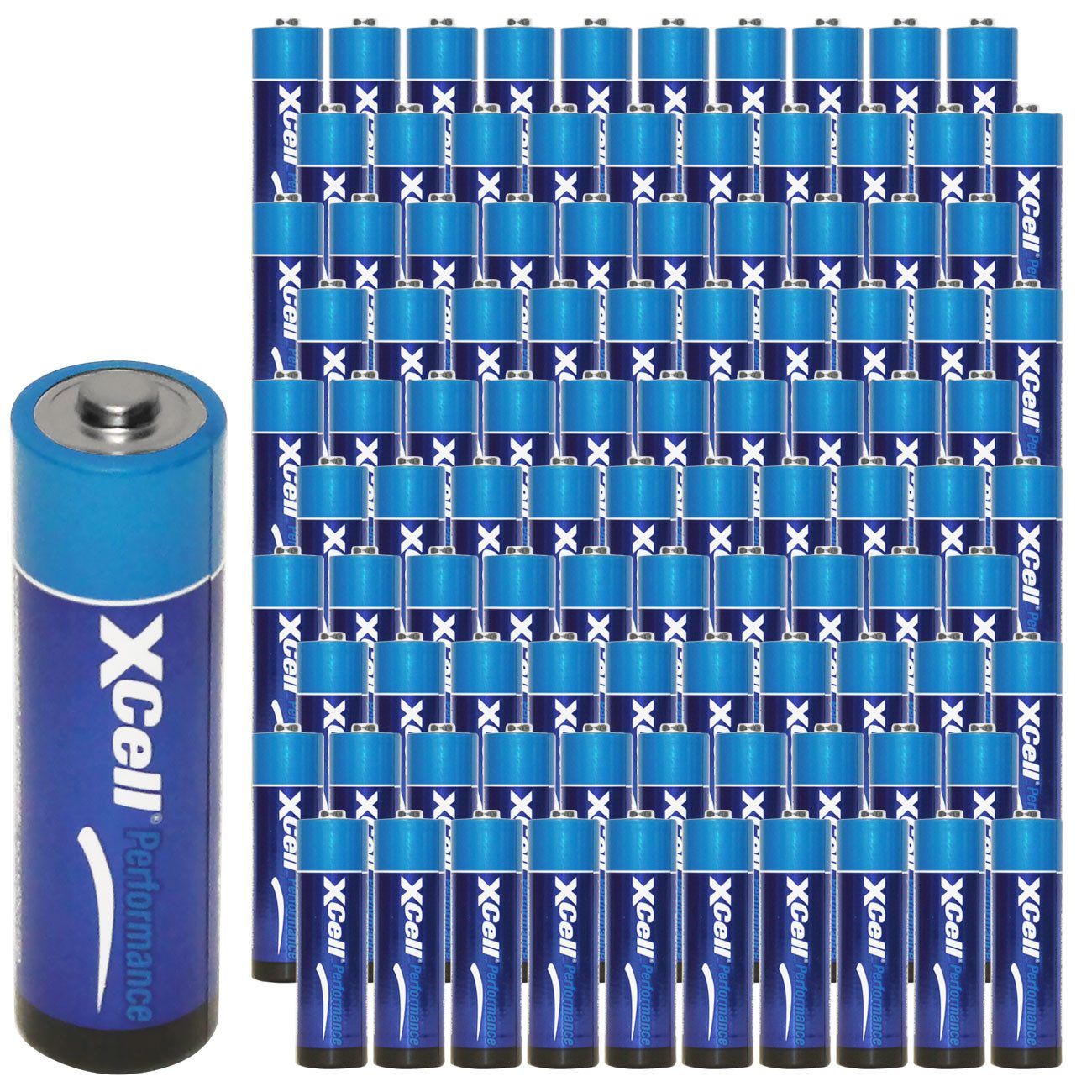 XCell Premium AA Alkaline Batterien 1,5V, LR06 Mignon Vorratspack Batterie, (1,5 Volt V, 100 St), AA Batterien 1,5V Mignon LR06, Alkaline, auslaufsicher, Vorratspack