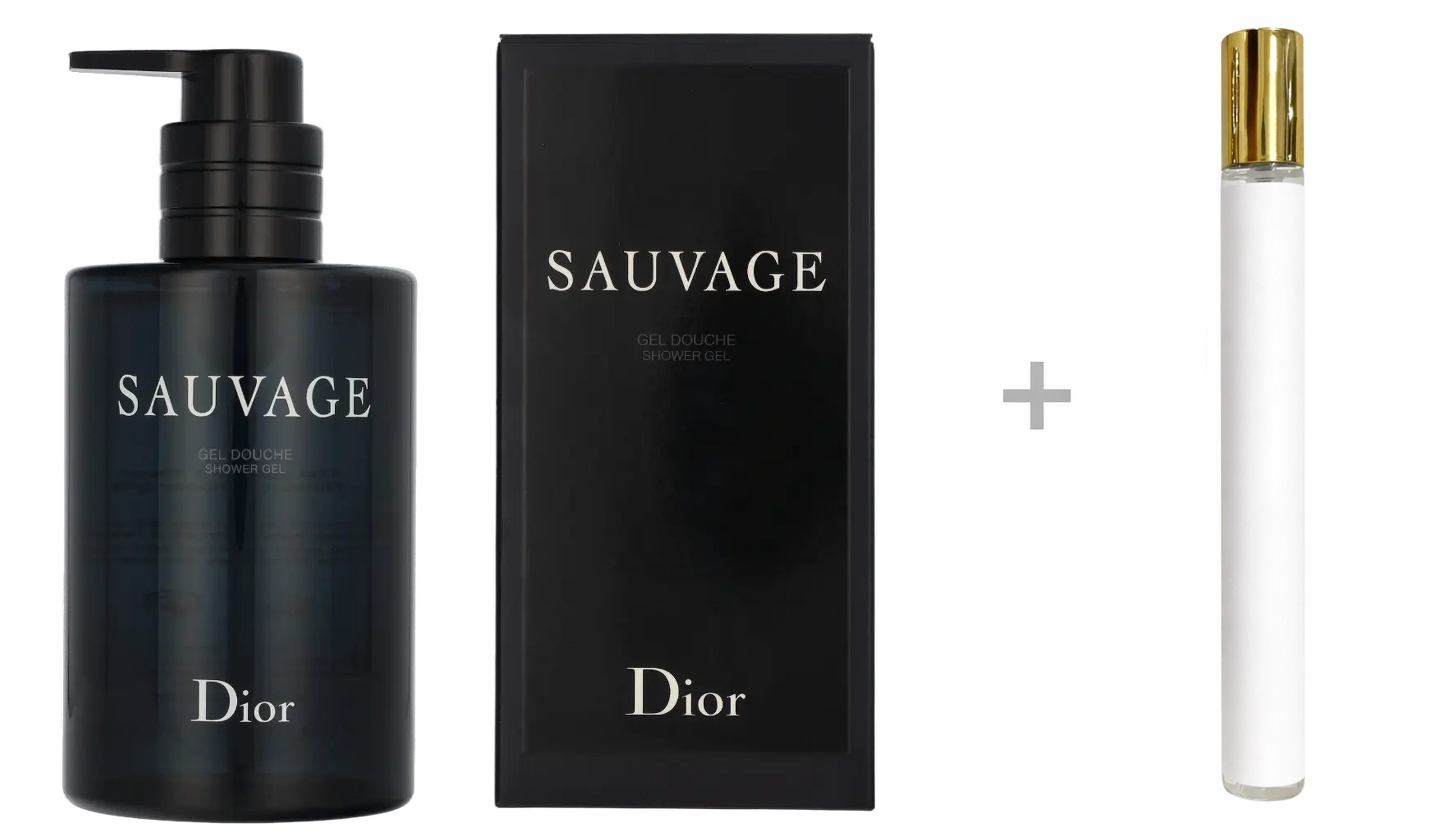 Dior Duschgel Sauvage Herren mit Reiseduft, Frisch-holziger Duft mit Bergamotte, Pfeffer und holzigen Noten