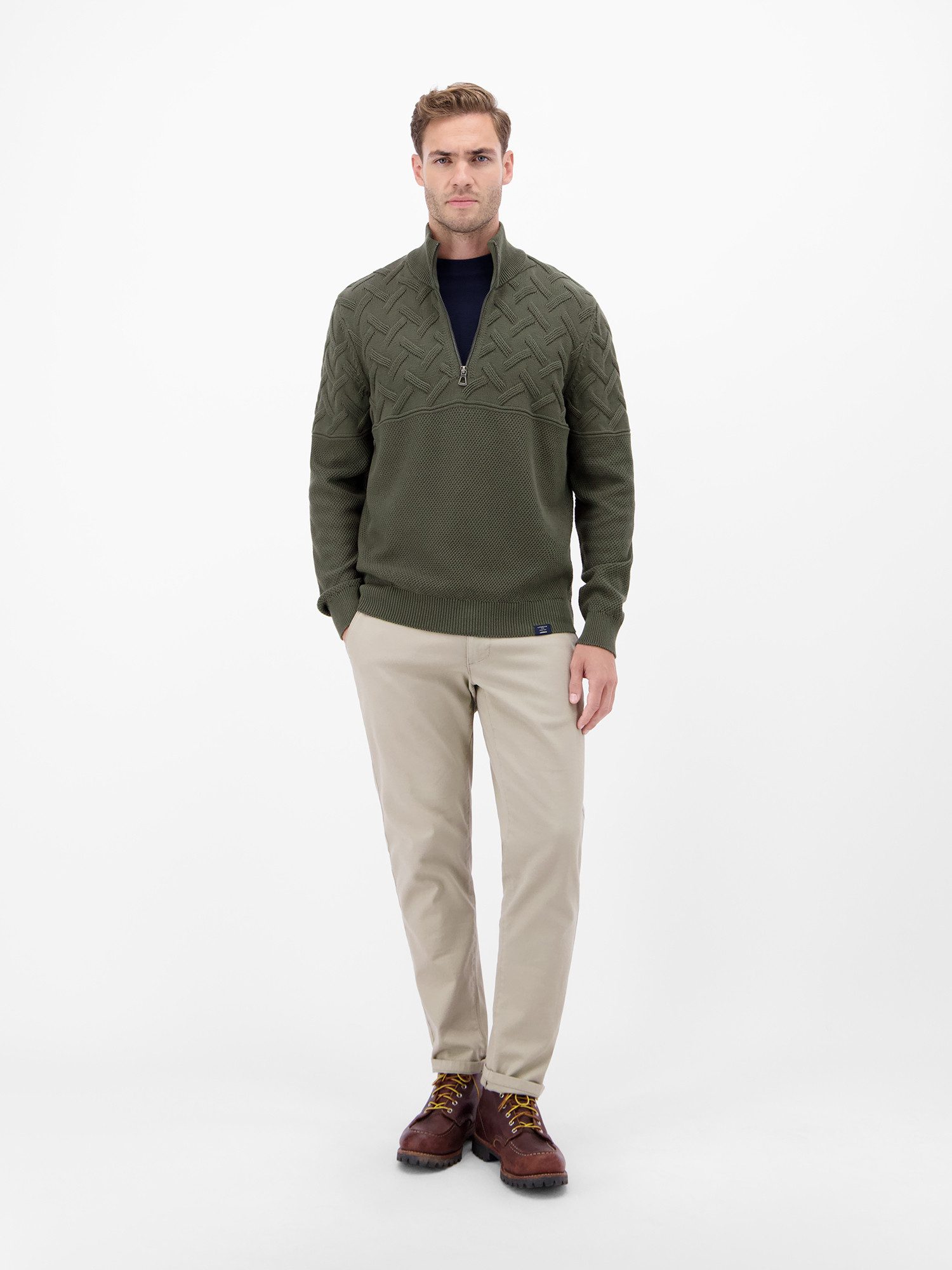 LERROS Strickpullover LERROS Herren-Troyer mit Jacquardmuster