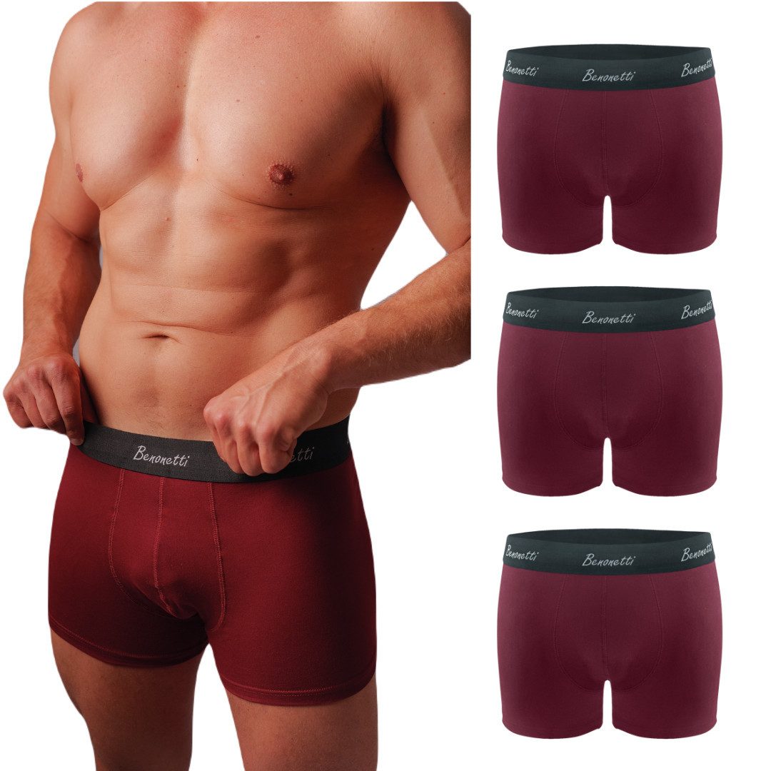 Benonetti Boxershorts weich, langlebig & atmungsaktiv, kein Aufrollen (3-St günstig online kaufen