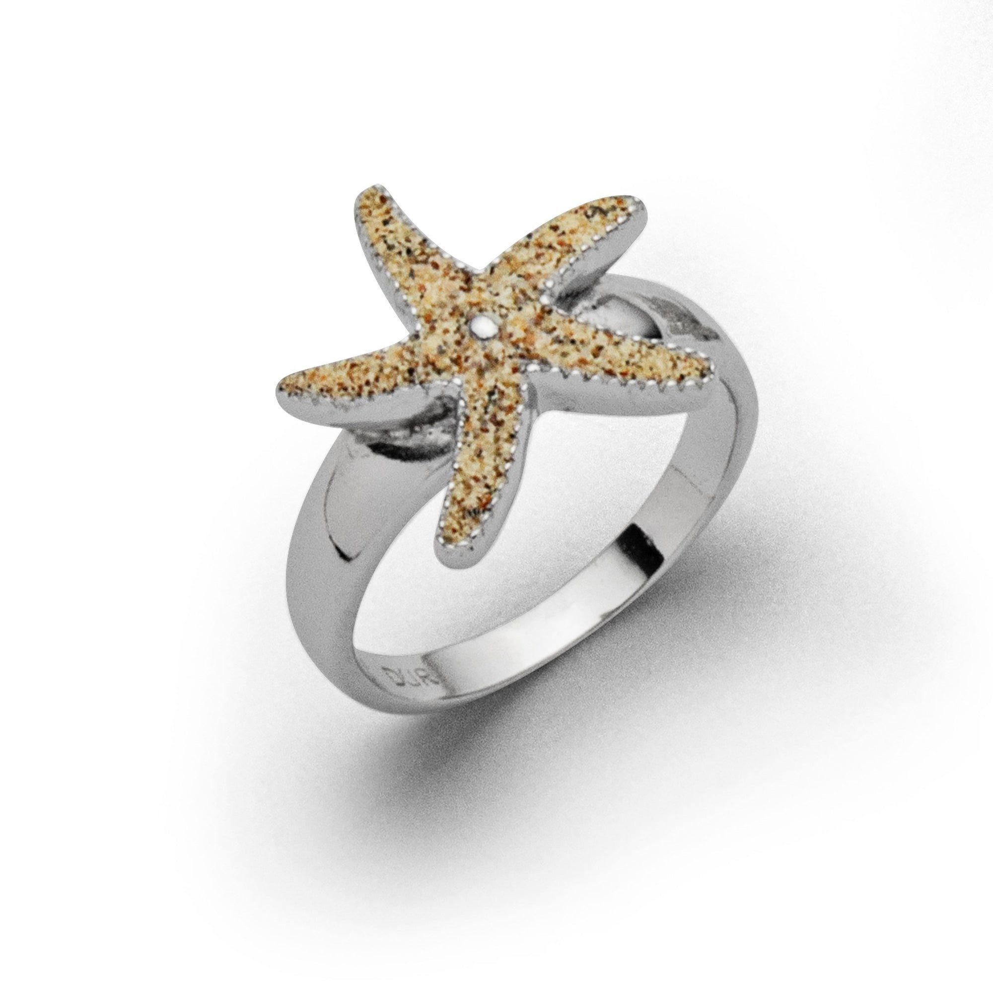 DUR Fingerring DUR Schmuck: Ring "Seestern" mit Strandsand R4595