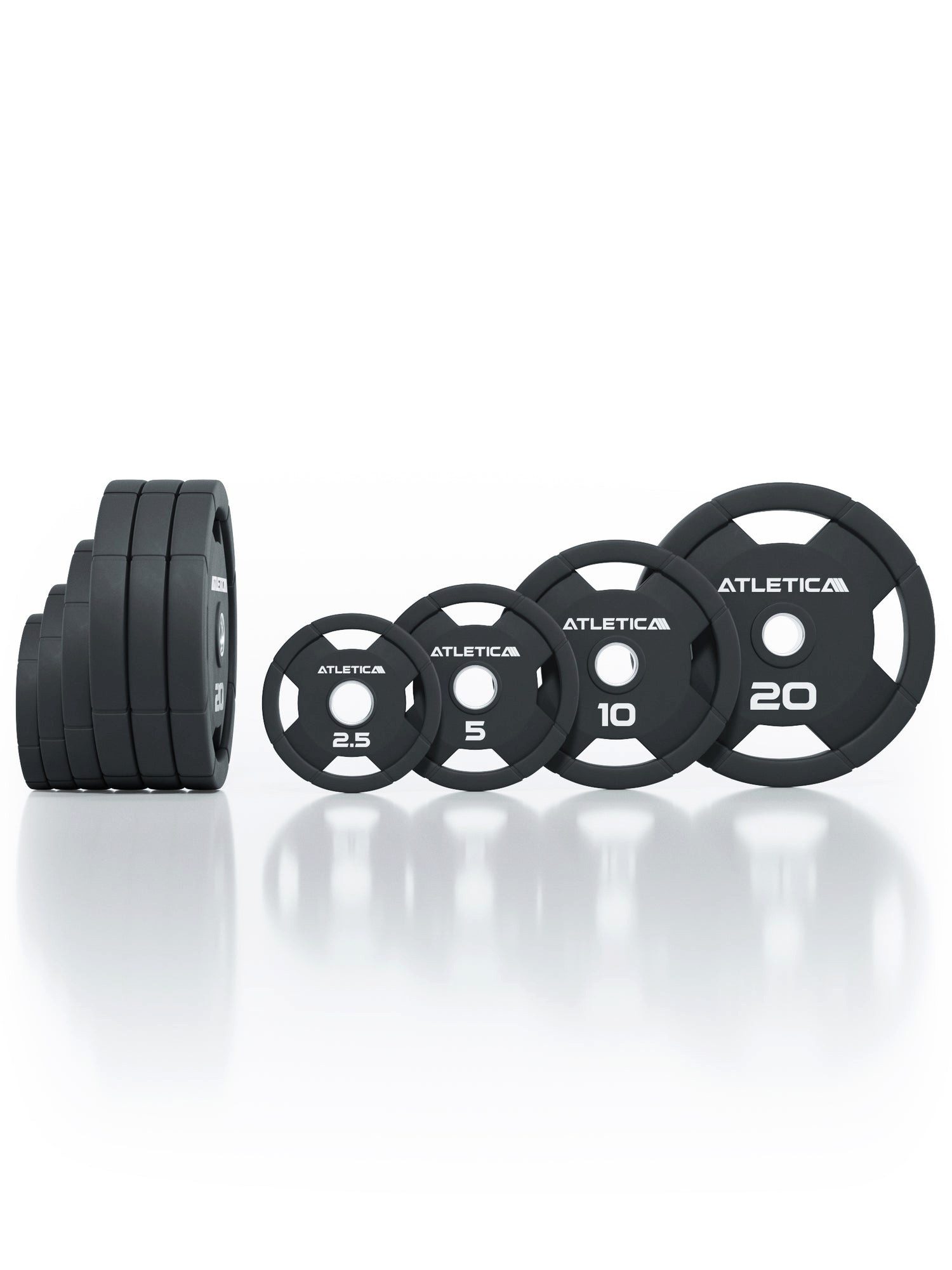 ATLETICA Hantelscheiben 4H Rubber Plates, 115kg Set, Gummierte Hantelscheiben