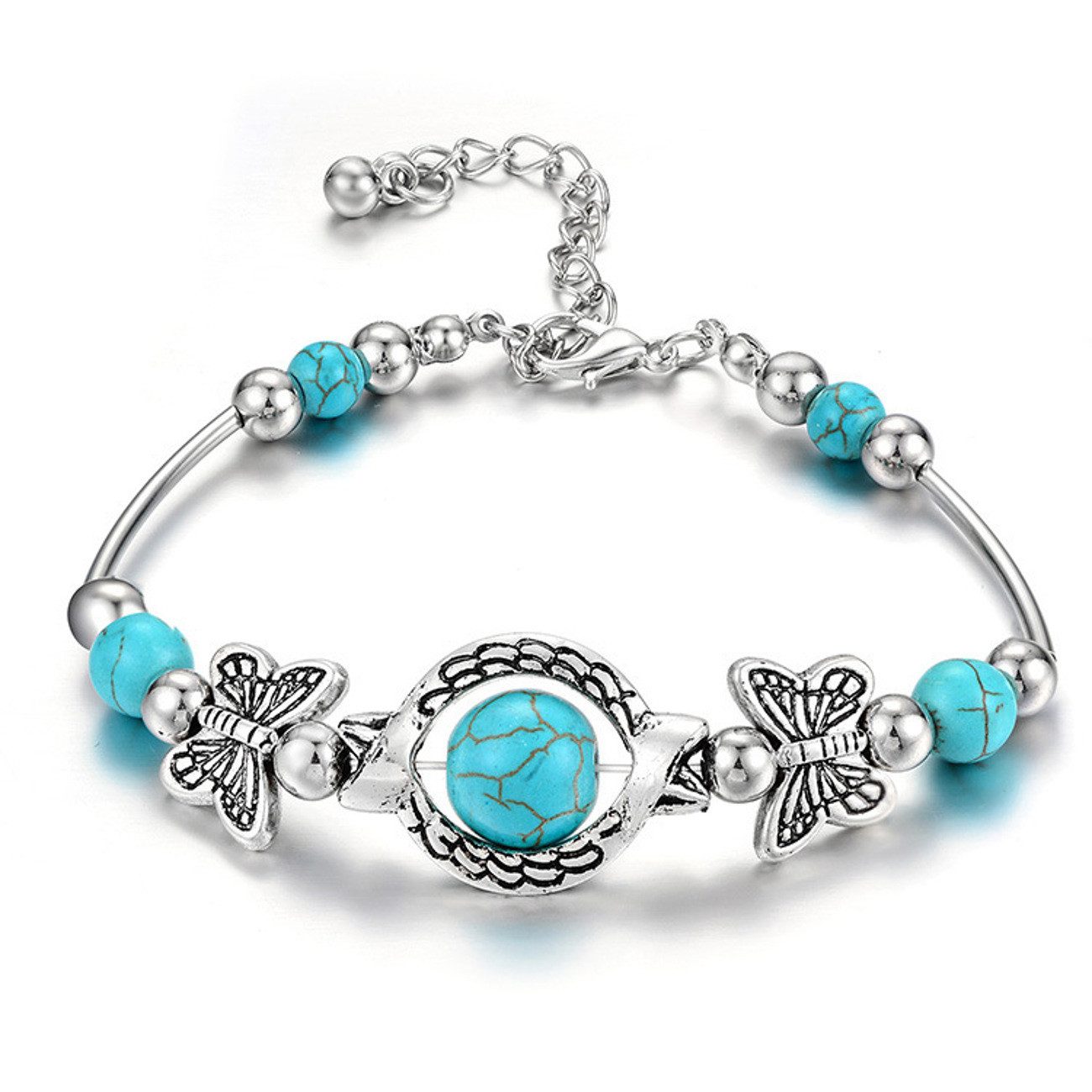 KARMA Armband Damenarmband Boho Altsilber Türkis günstig online kaufen