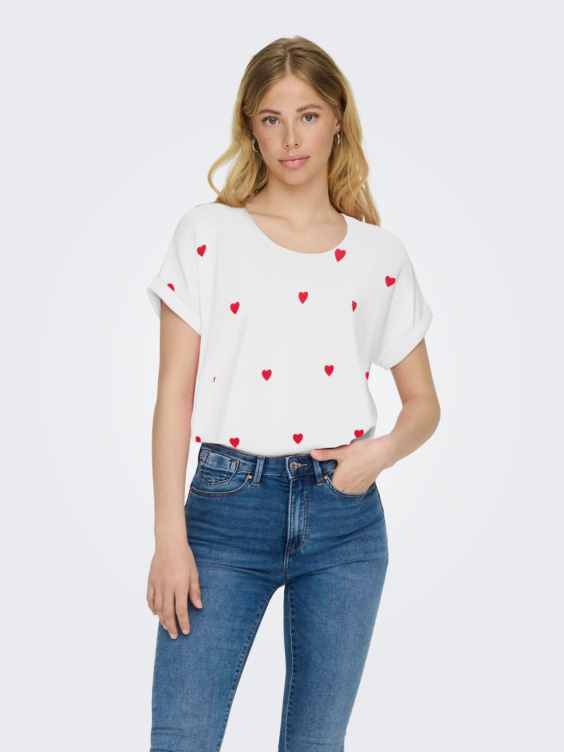 ONLY Kurzarmshirt ONLMOSTER S/S AOP TOP CS JRS Viskosemischung, regular fit, Rundhals