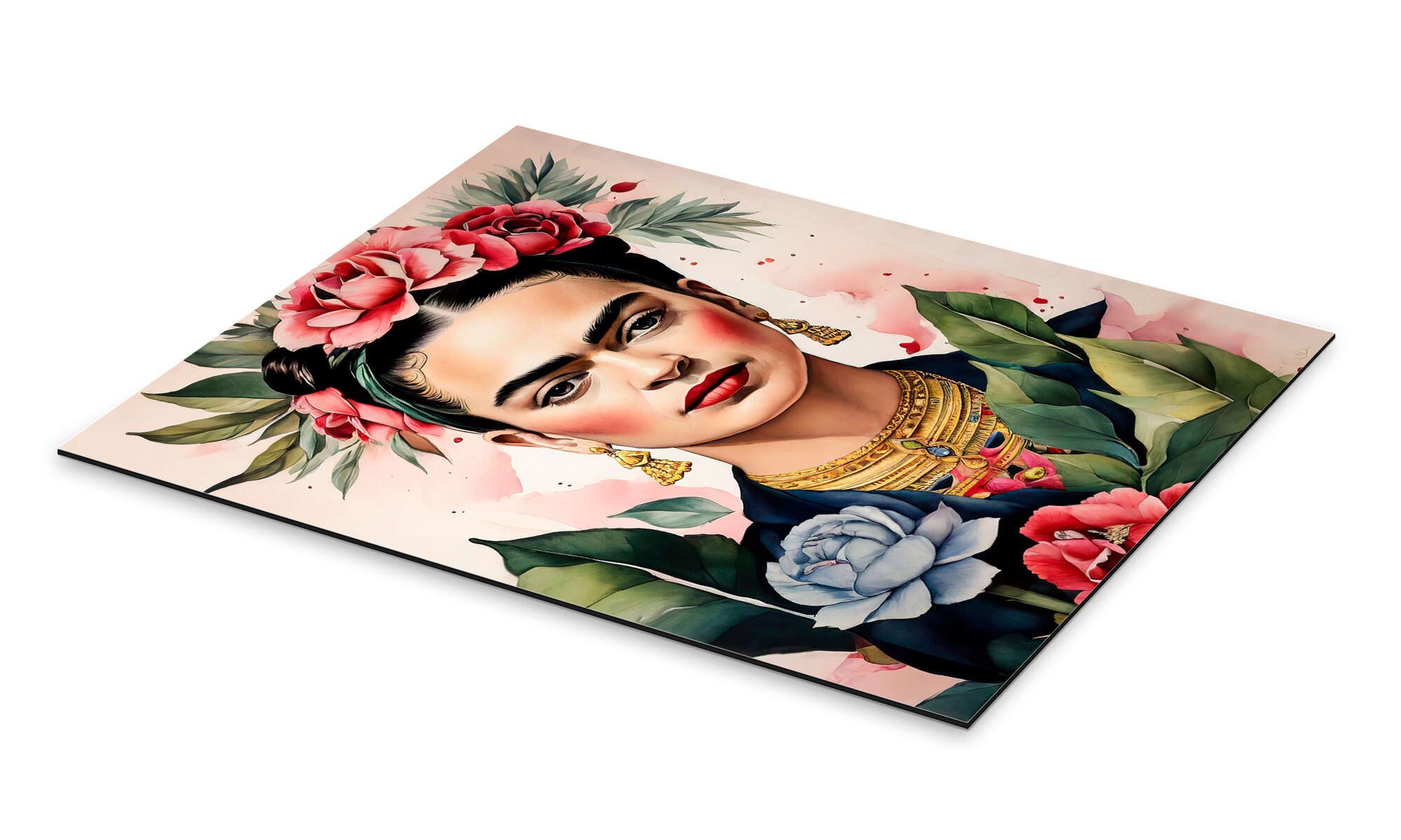 Posterlounge Wandbild Frida Kahlo mit Rosen, günstig online kaufen
