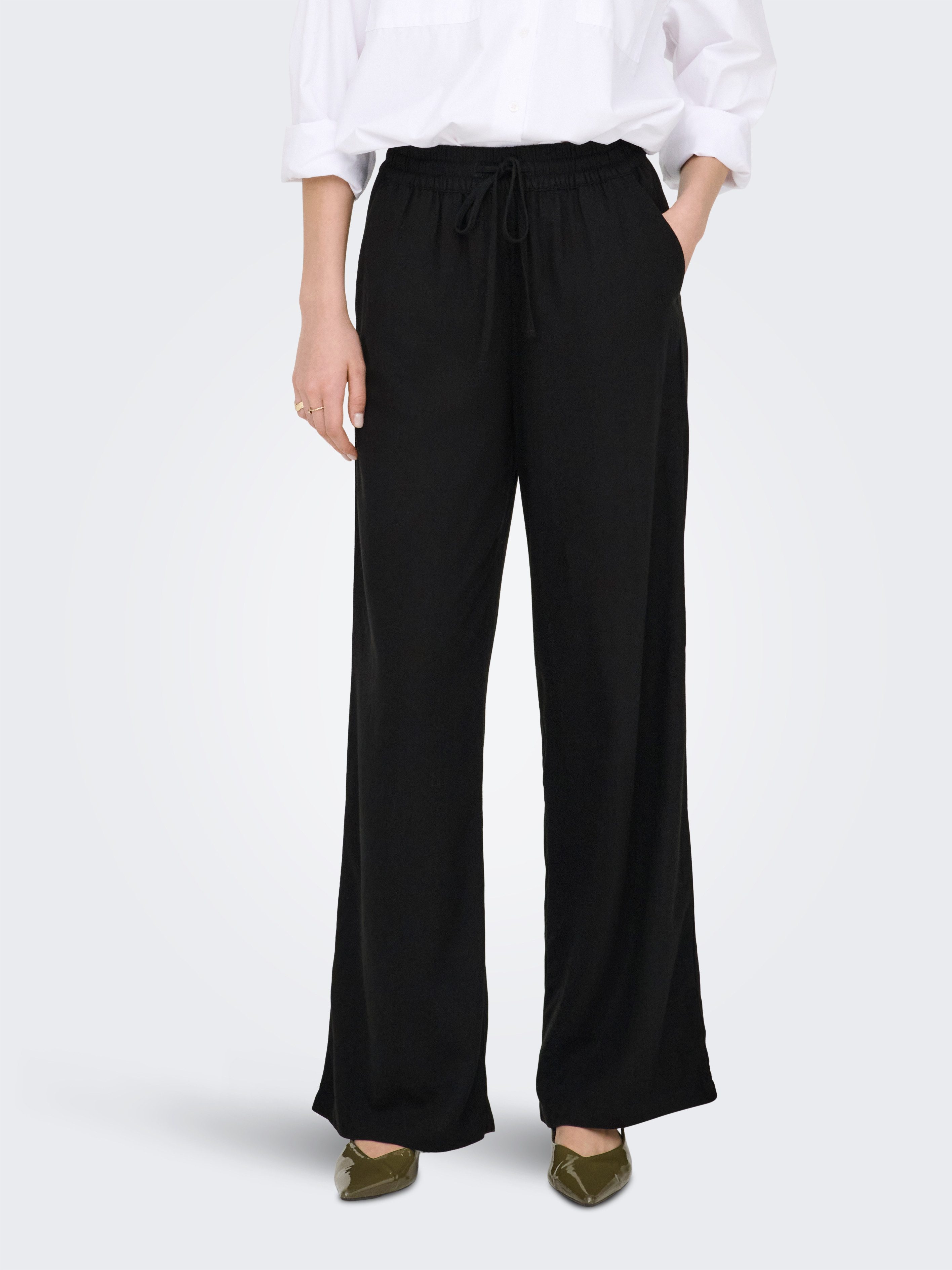 JDY Schlupfhose JDYSAY LINEN HW WIDE PANT WVN NOOS Sommerhose mit Leinen