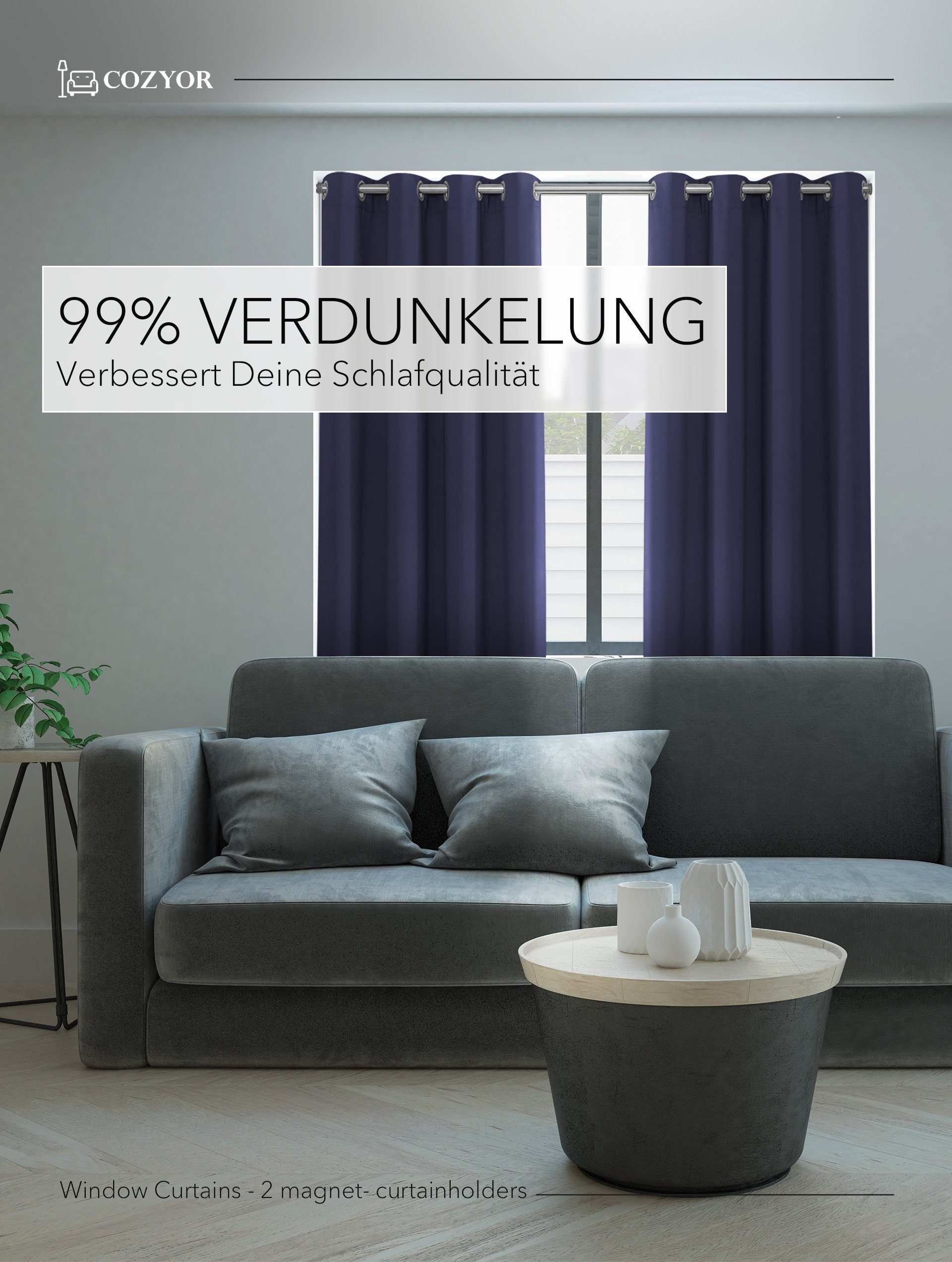 Cozyor Verdunkelungsvorhang Set mit 2x Vorhang günstig online kaufen