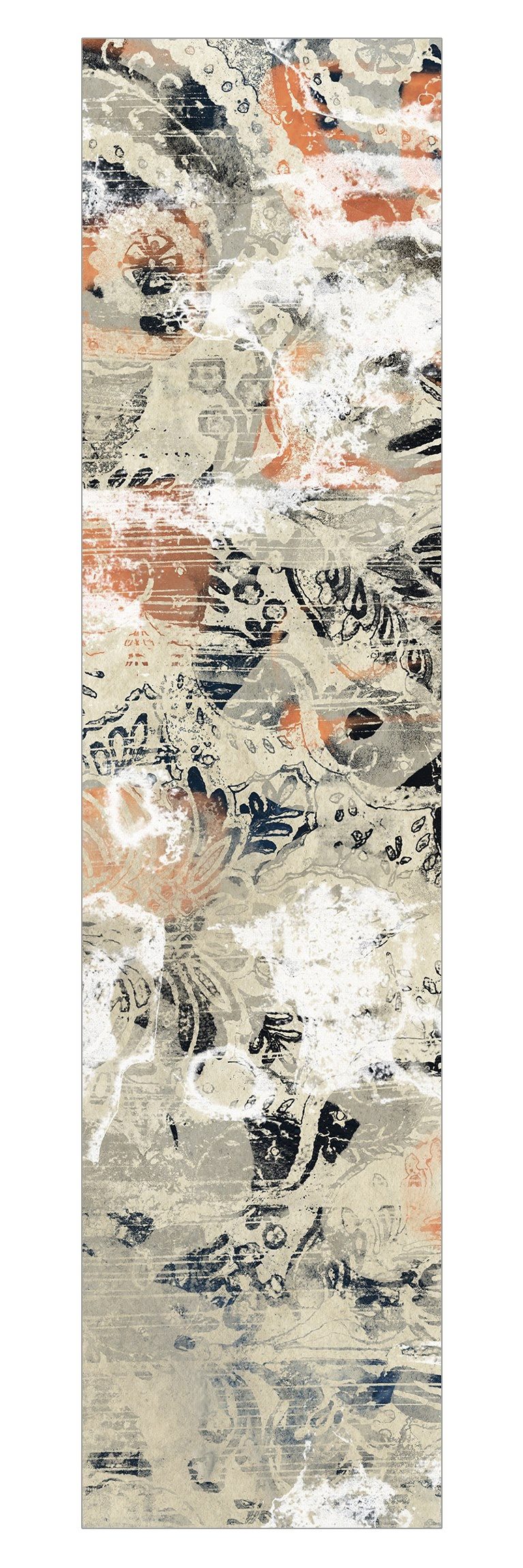 Bilderdepot24 Schiebegardine modern Flächenvorhang blickdicht Terracotta Collage II (1 St), halbtransparent, Wohnzimmer große Flächengardine lichtdurchlässig für Klemm-System