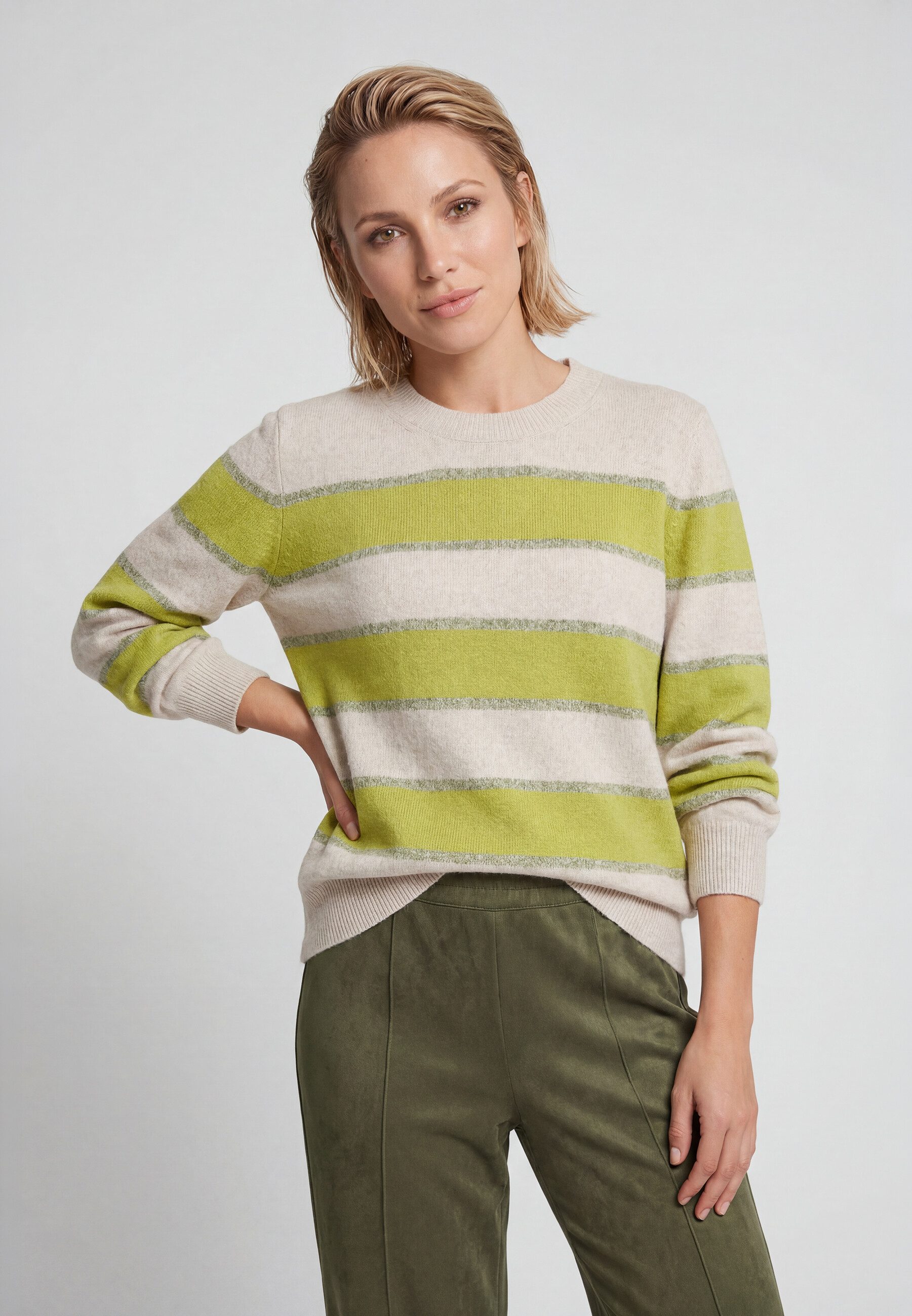 Olsen Strickpullover Pullover mit Streifenmuster
