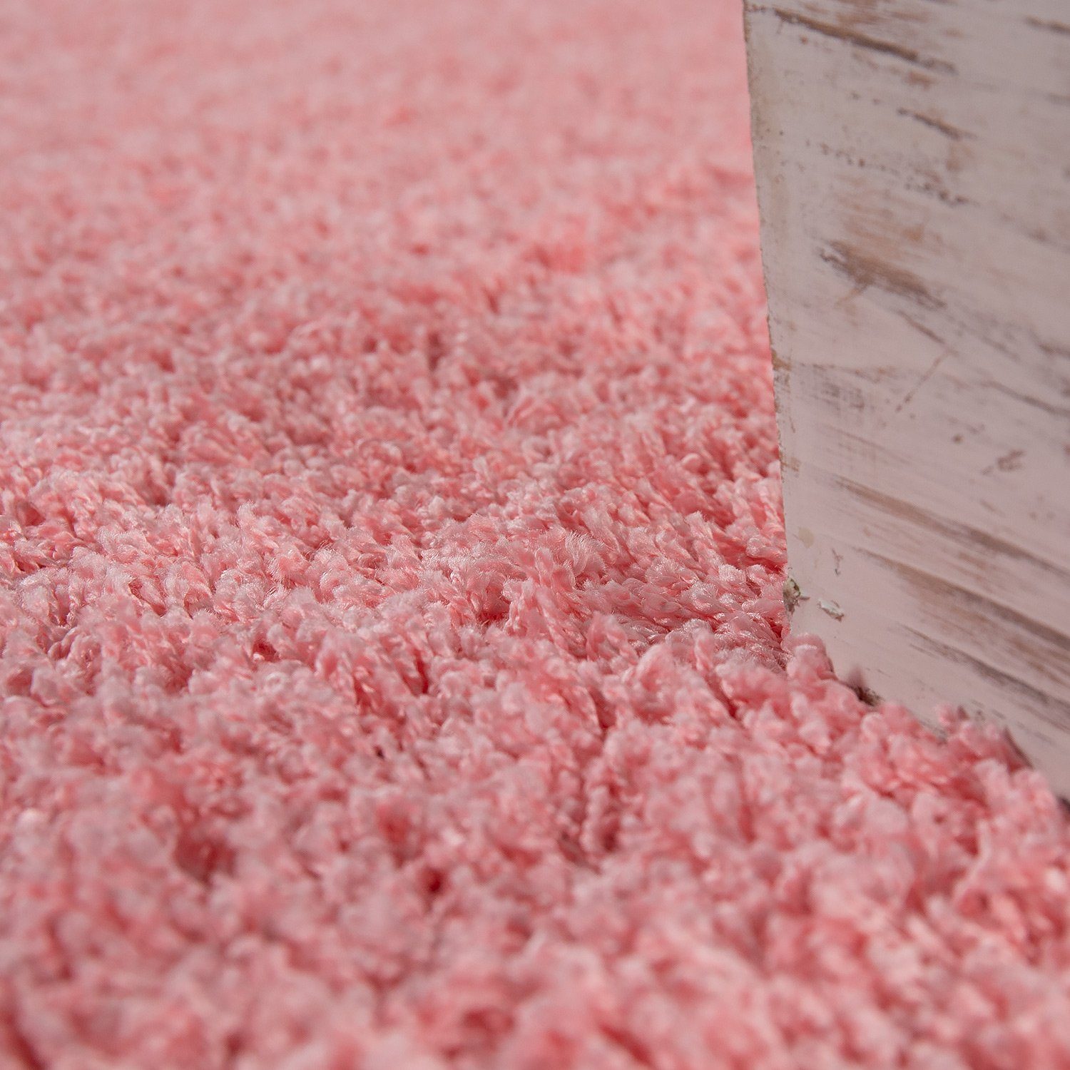 4 Waschbarer Home, Hochflor-Teppich Hochflor TT mm Rutschfest, Höhe: rechteckig, Pink Shaggy Teppich