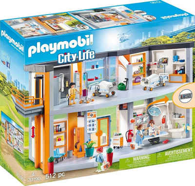 Playmobil® Konstruktions-Spielset Großes Krankenhaus mit Einrichtung (70190), City Life, (512 St), Made in Germany